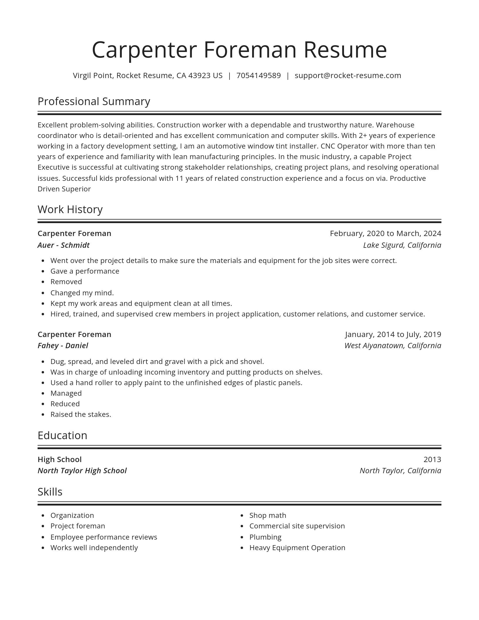 Spotlight resume template
