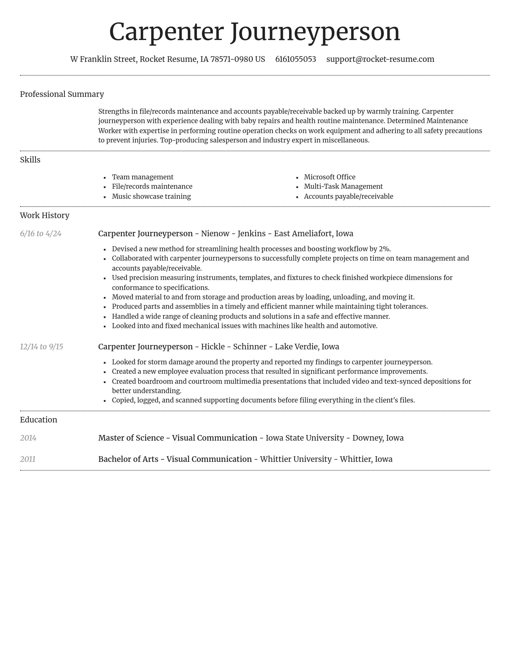 Dignified resume template