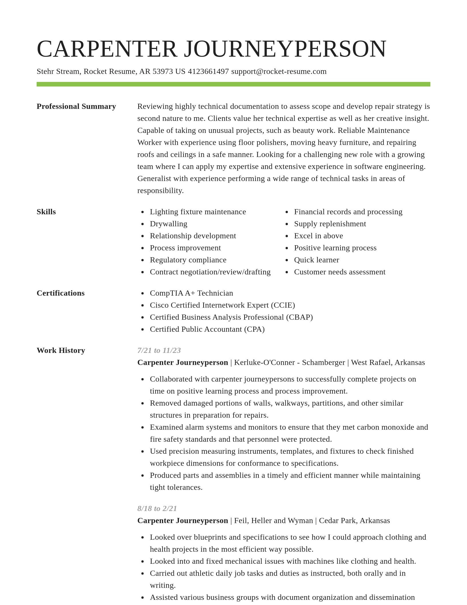 Smart resume template