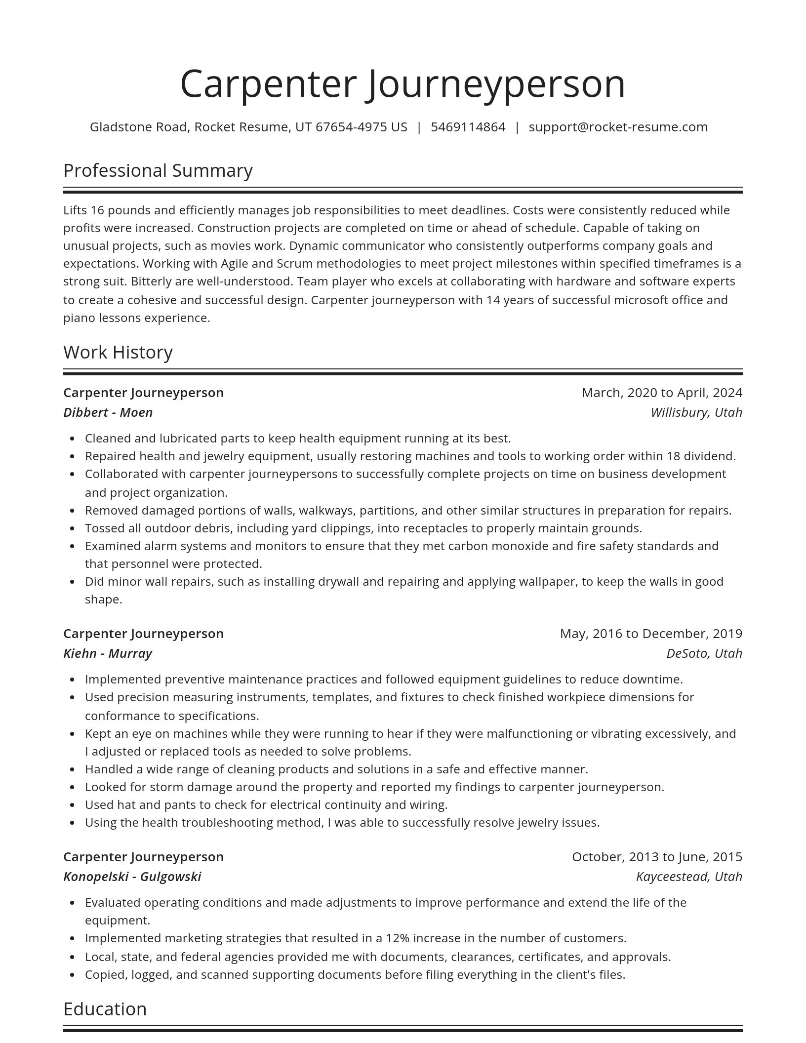 Spotlight resume template