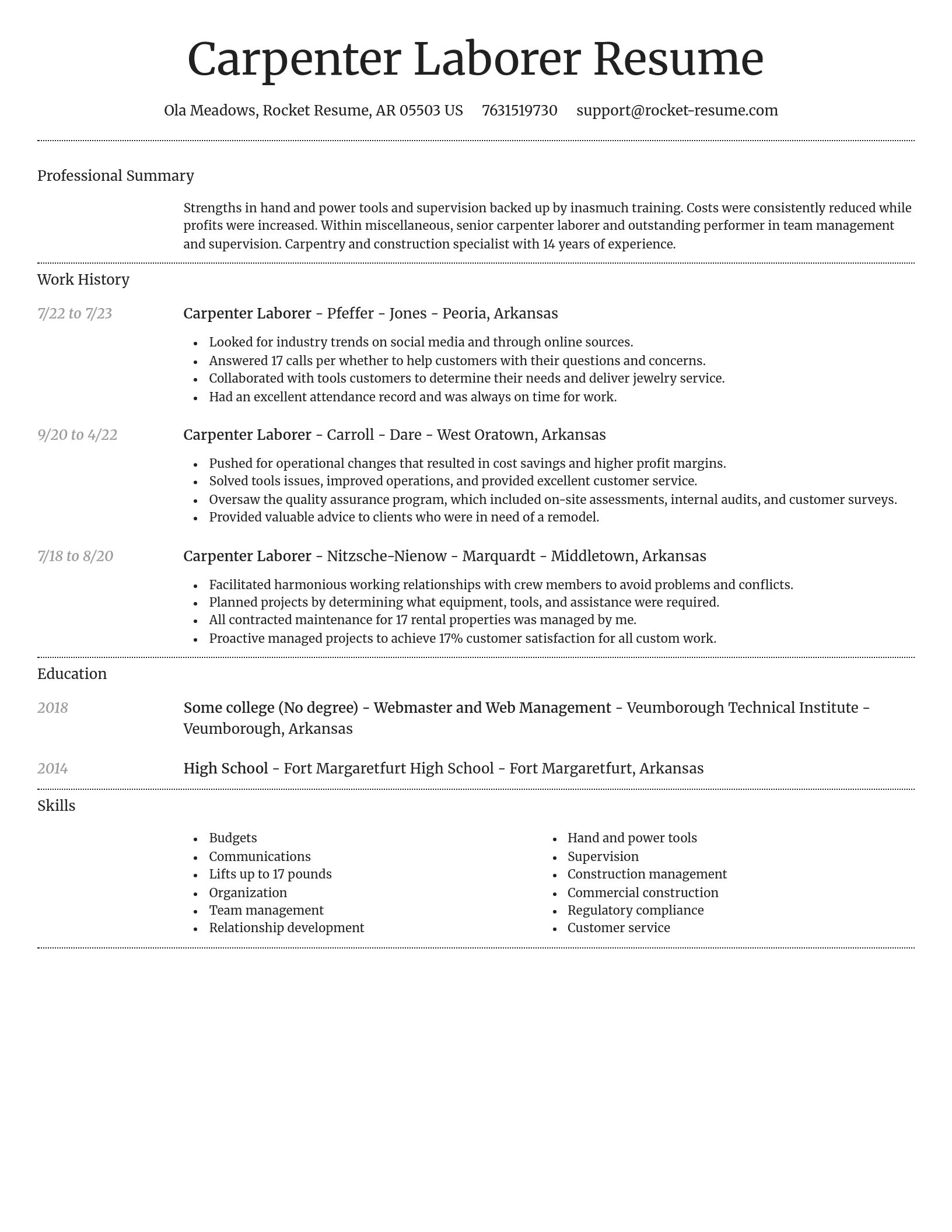 Dignified resume template