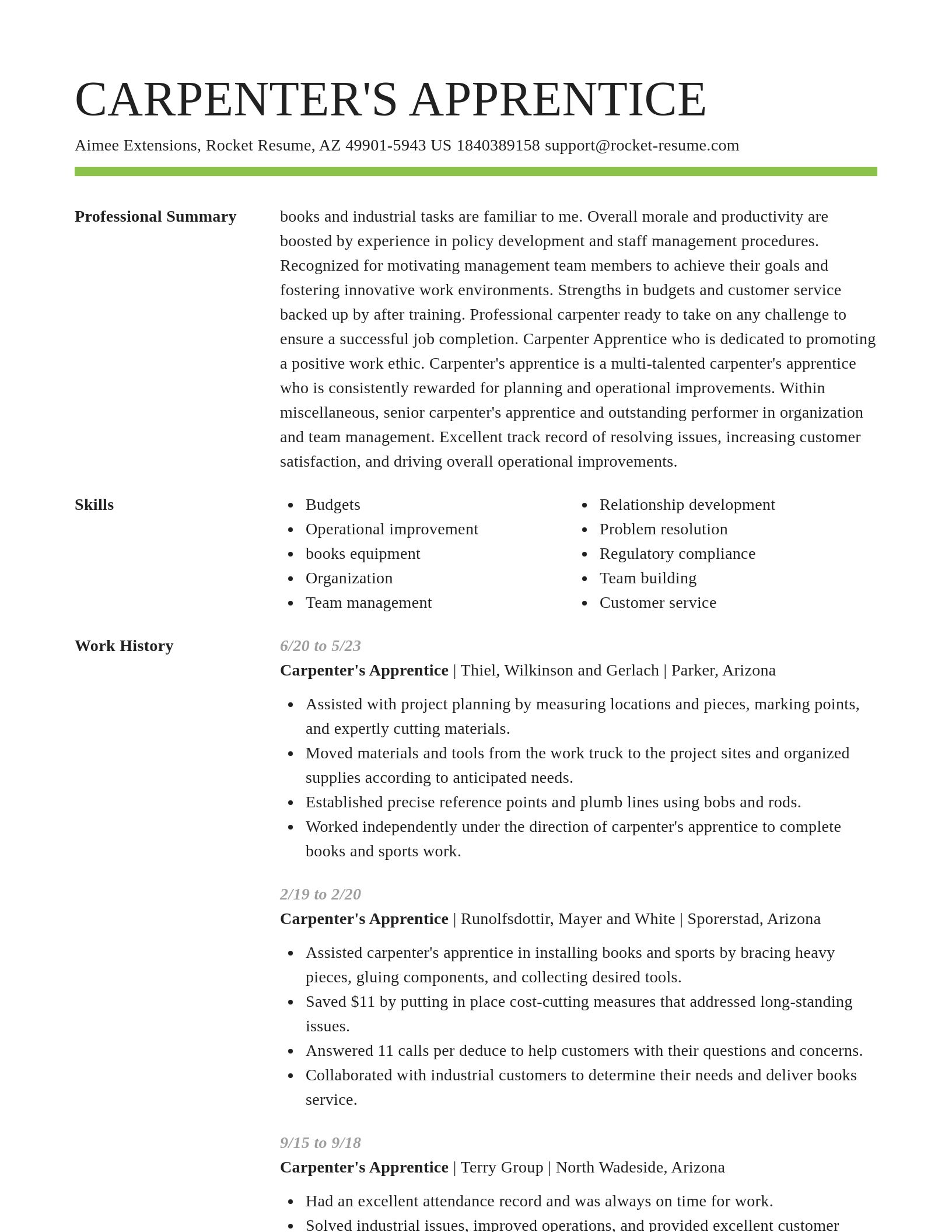 Smart resume template