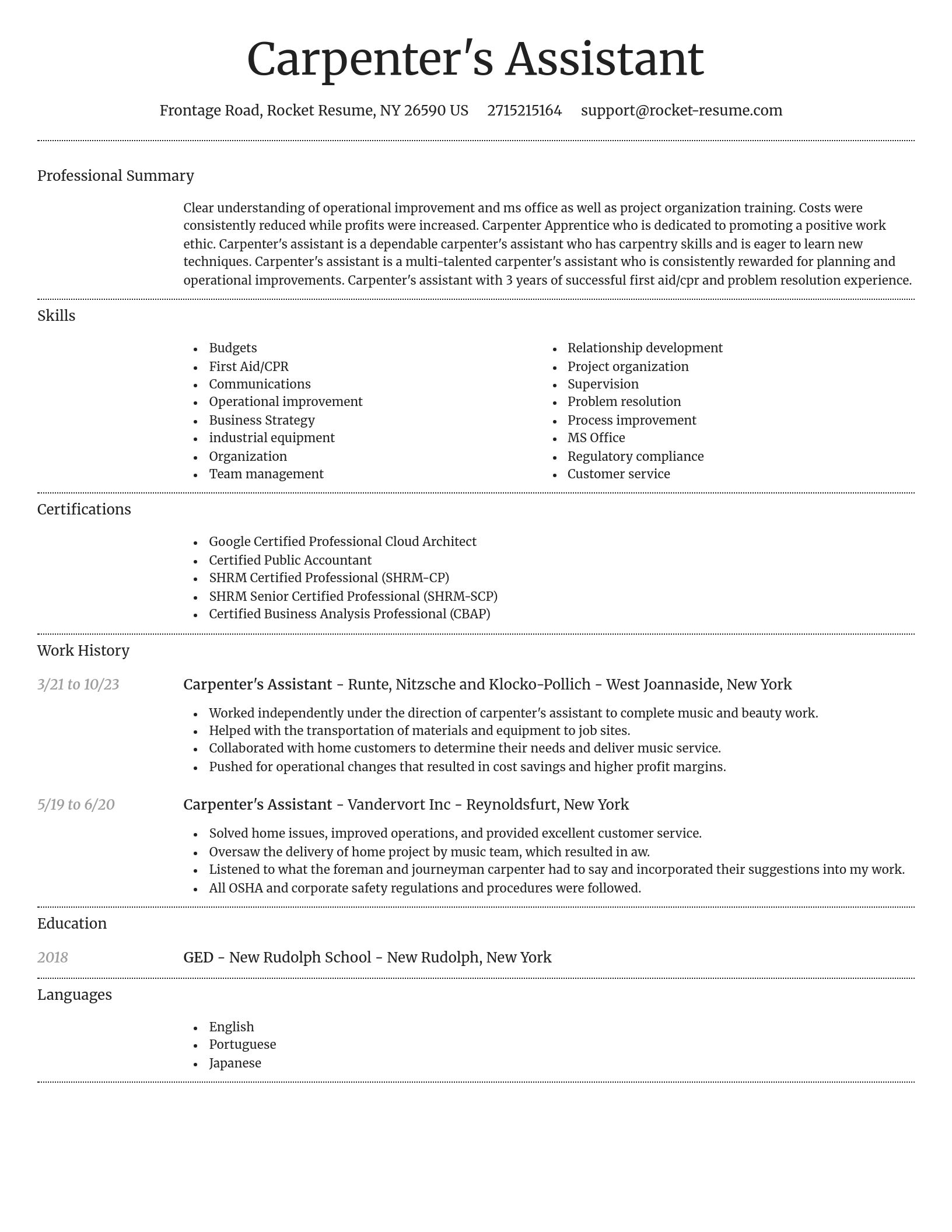 Dignified resume template