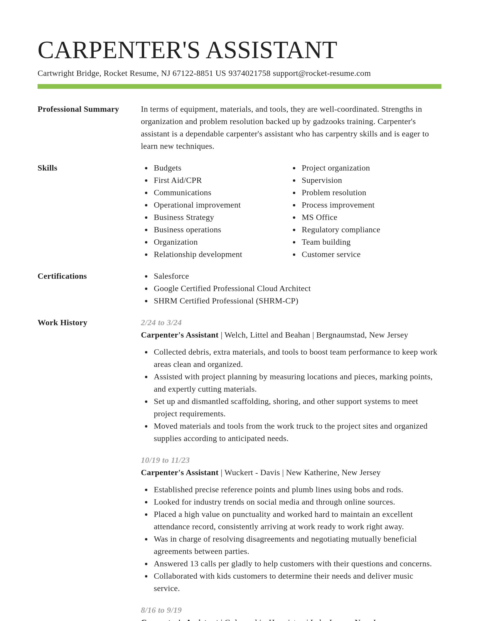 Smart resume template