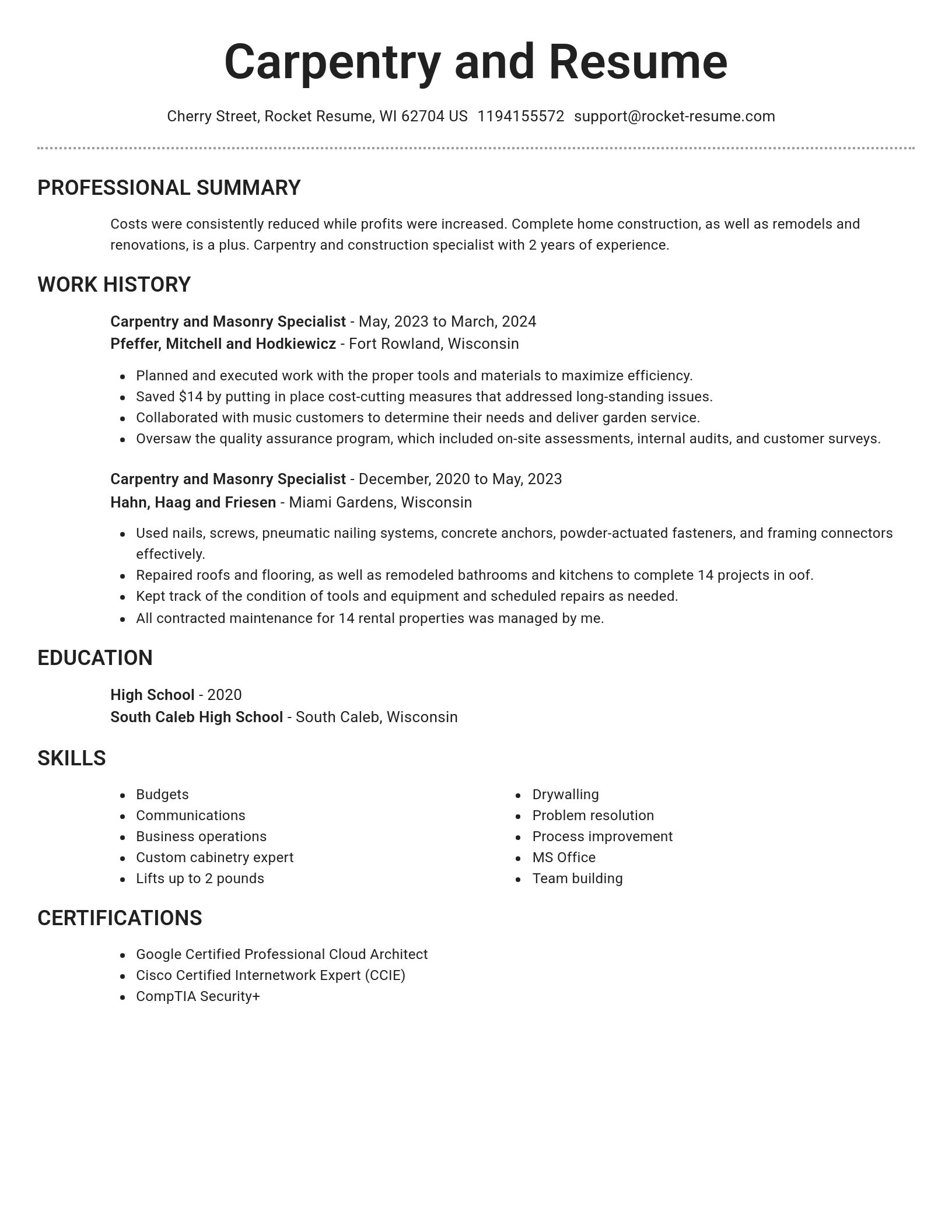 Brilliant resume template