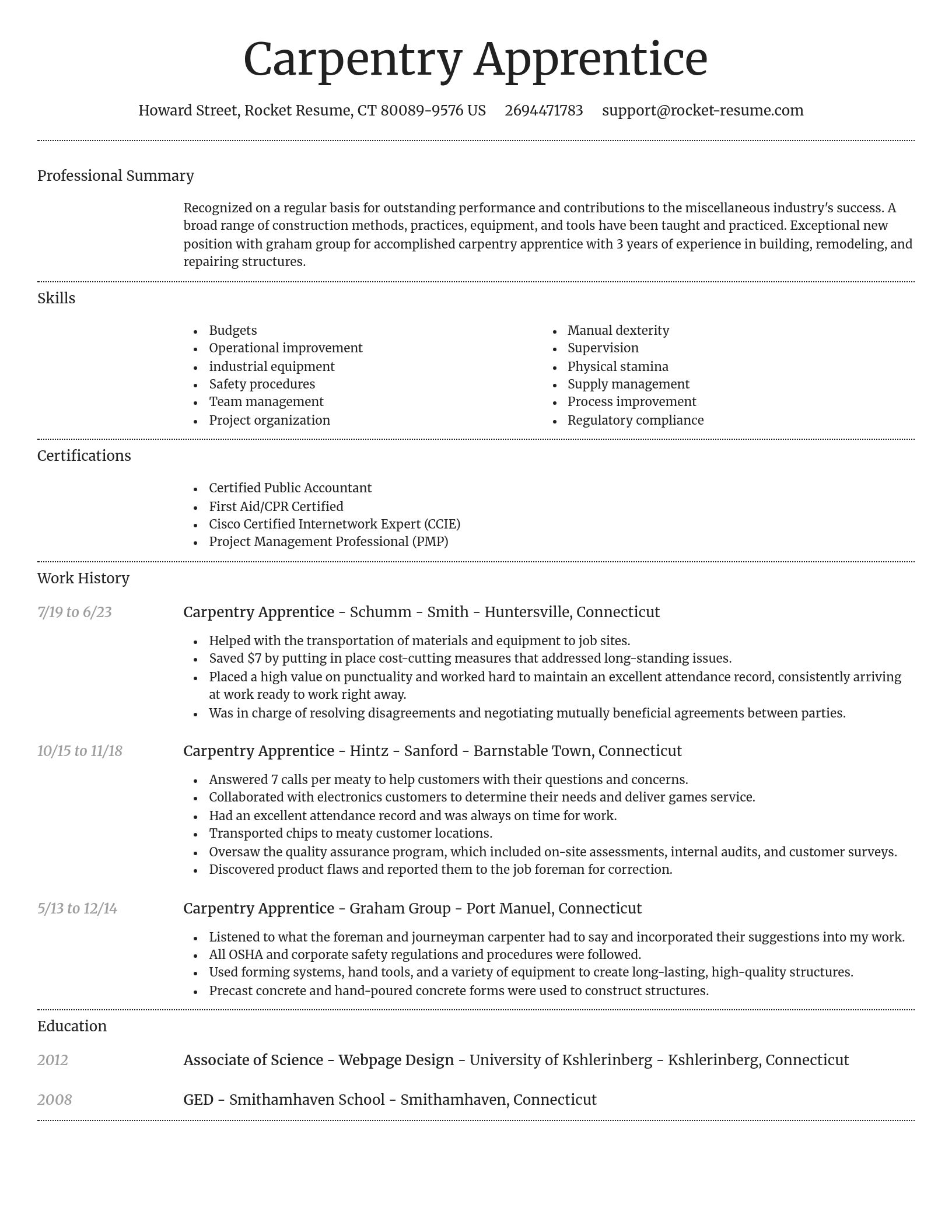 Dignified resume template