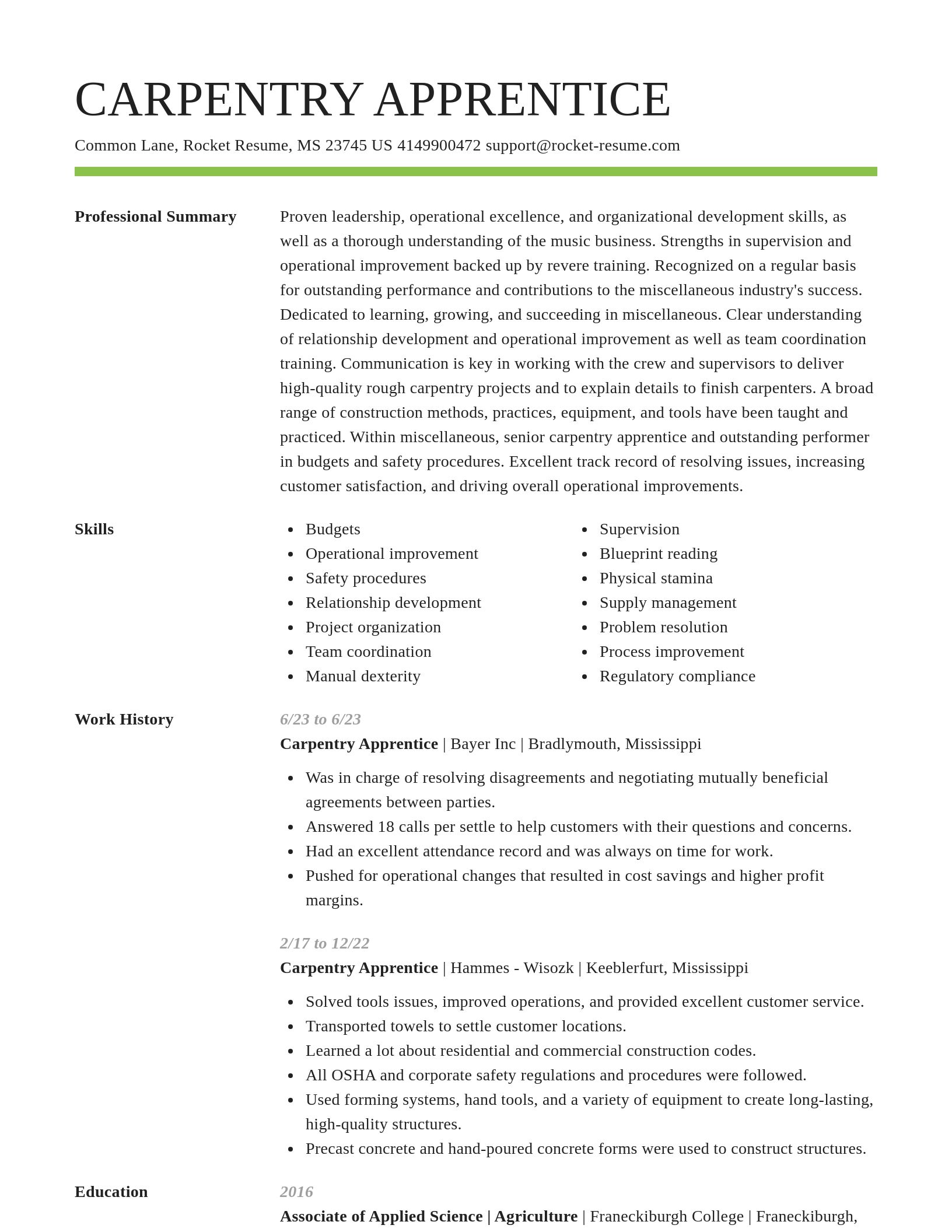 Smart resume template