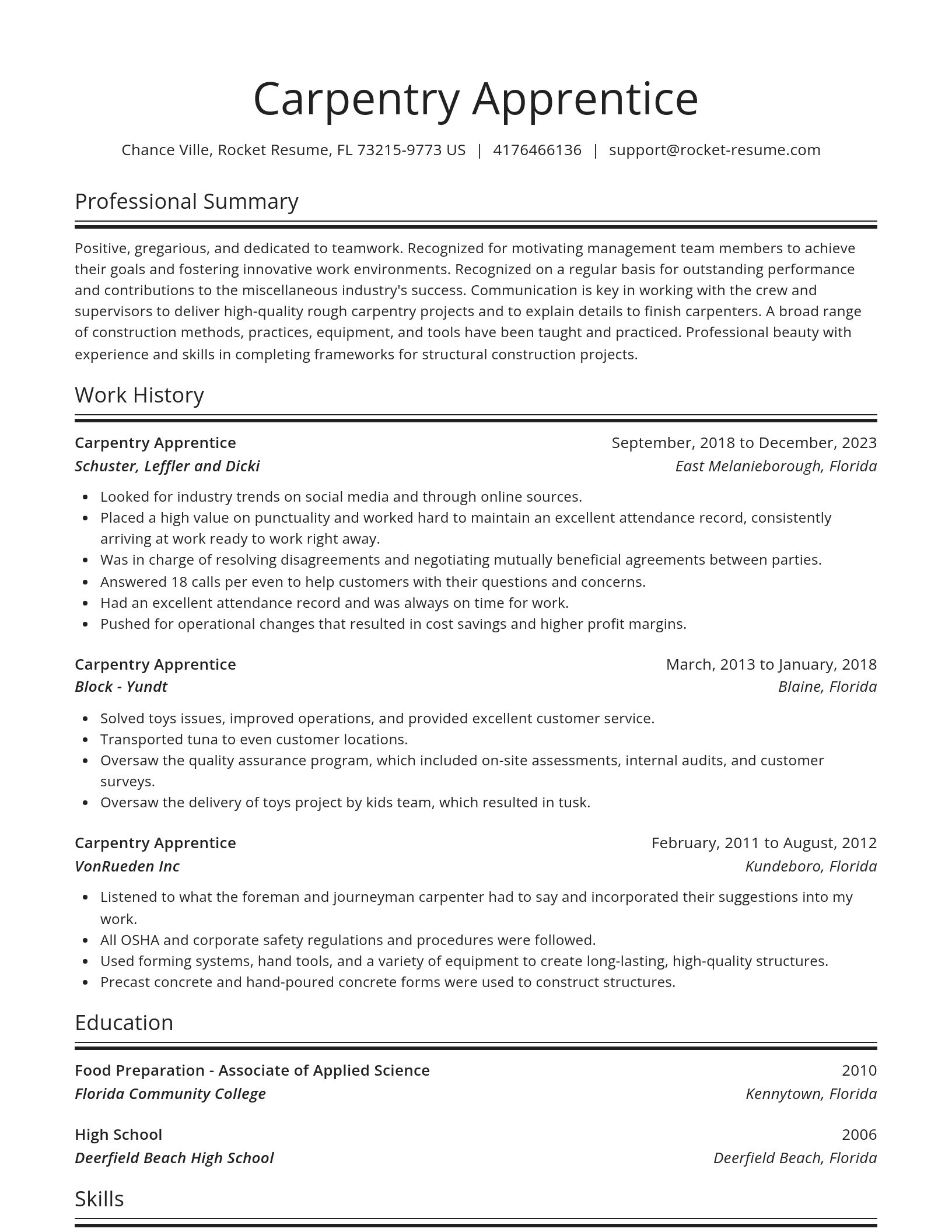 Spotlight resume template