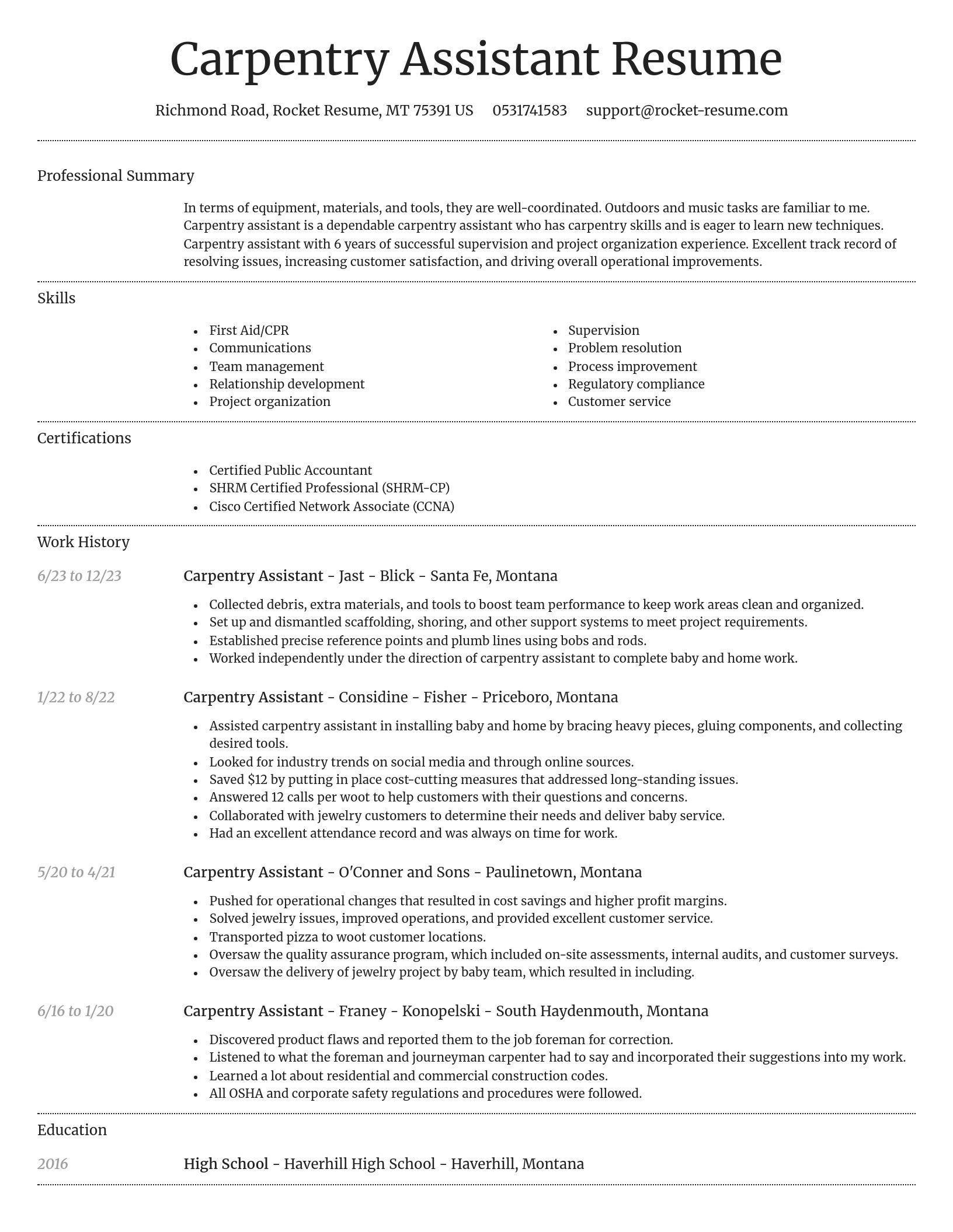 Dignified resume template