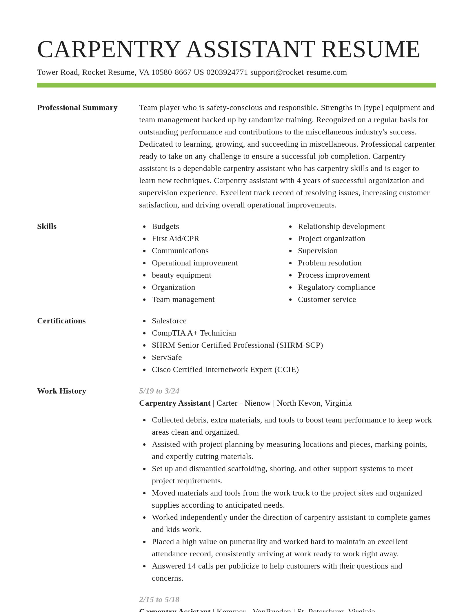 Smart resume template