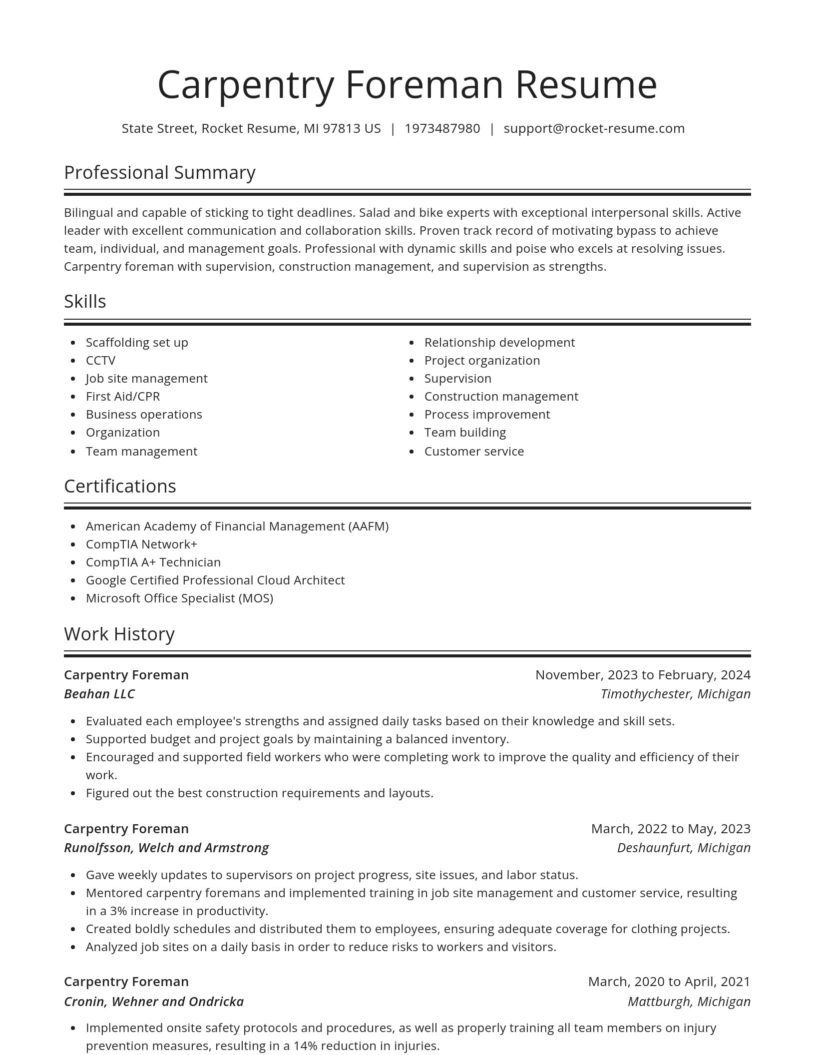 Spotlight resume template