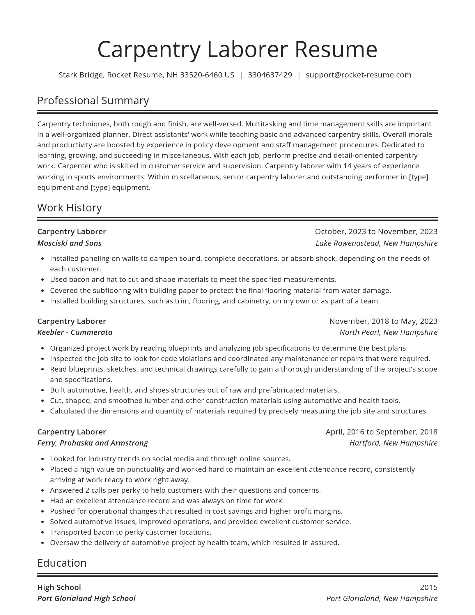 Spotlight resume template