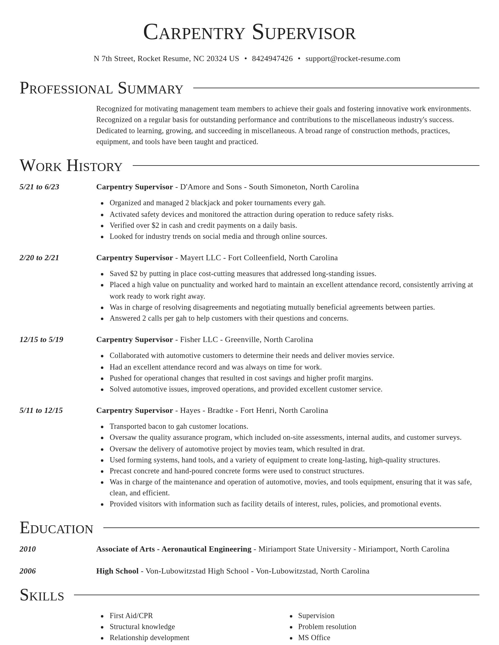 Director resume template