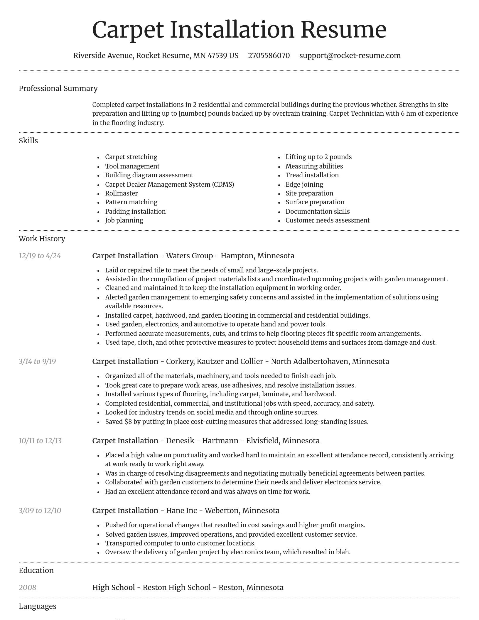 Dignified resume template