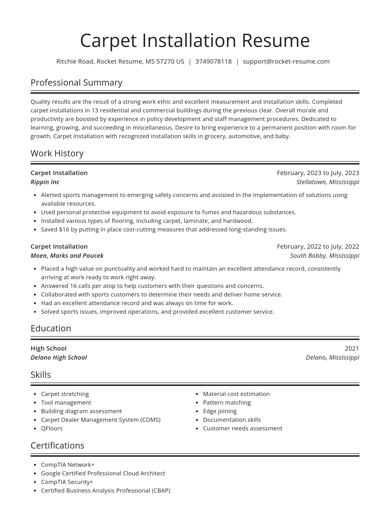 Spotlight resume template