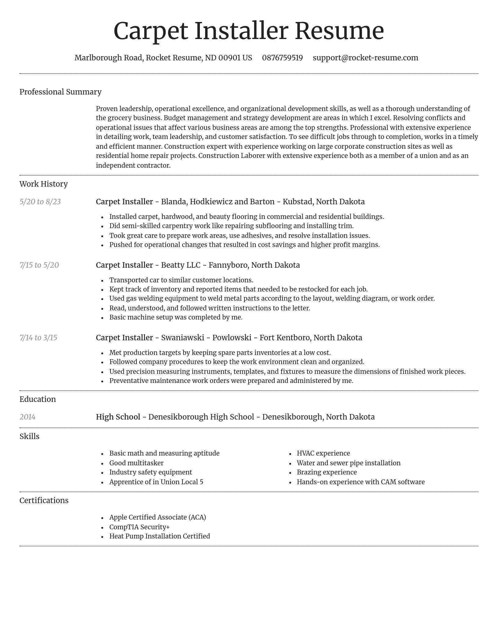 Dignified resume template