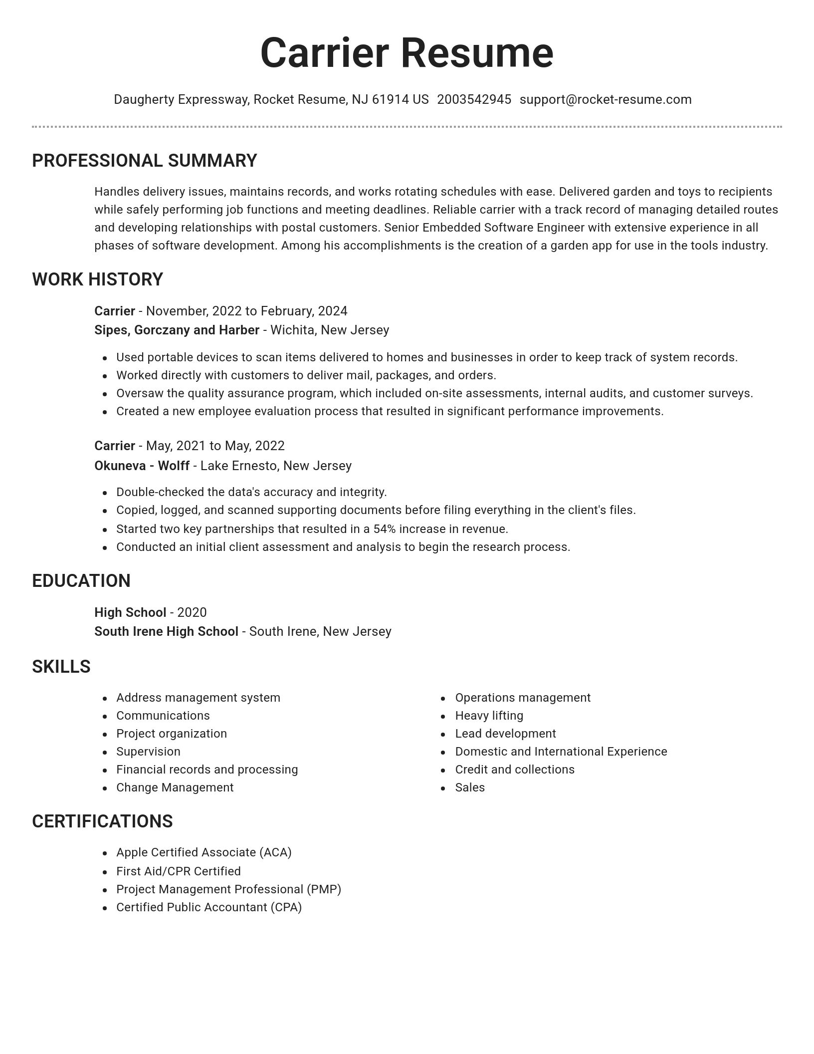 Brilliant resume template