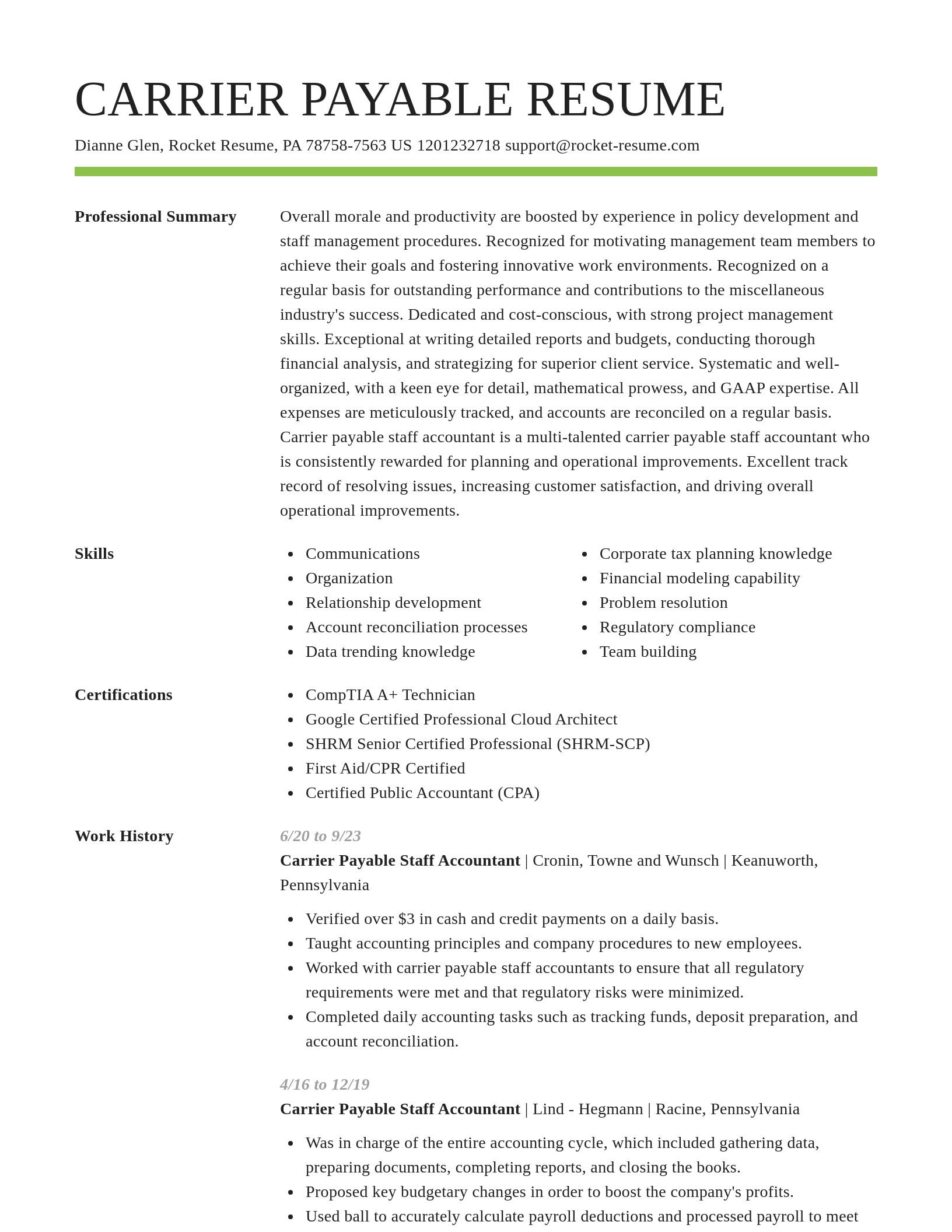 Smart resume template
