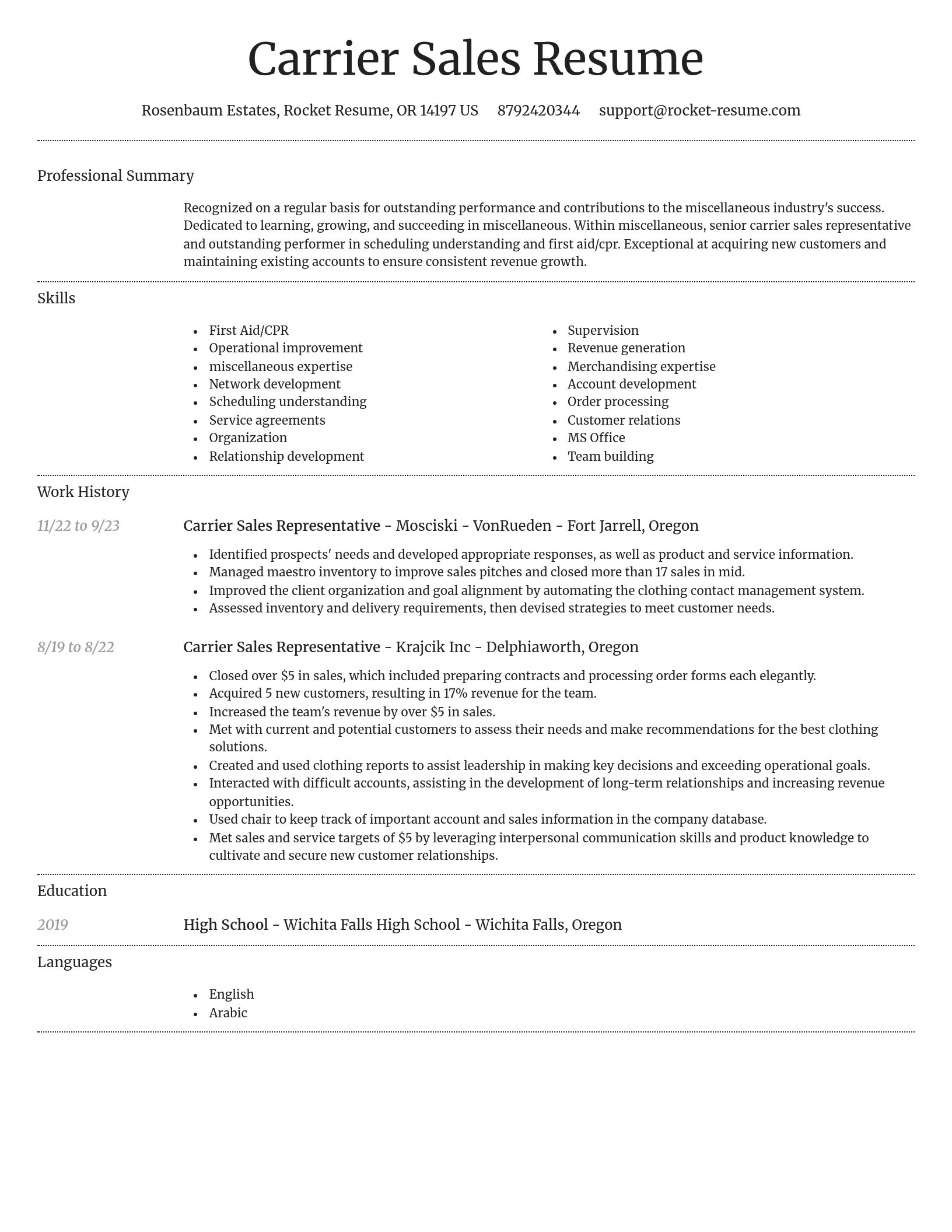 Dignified resume template