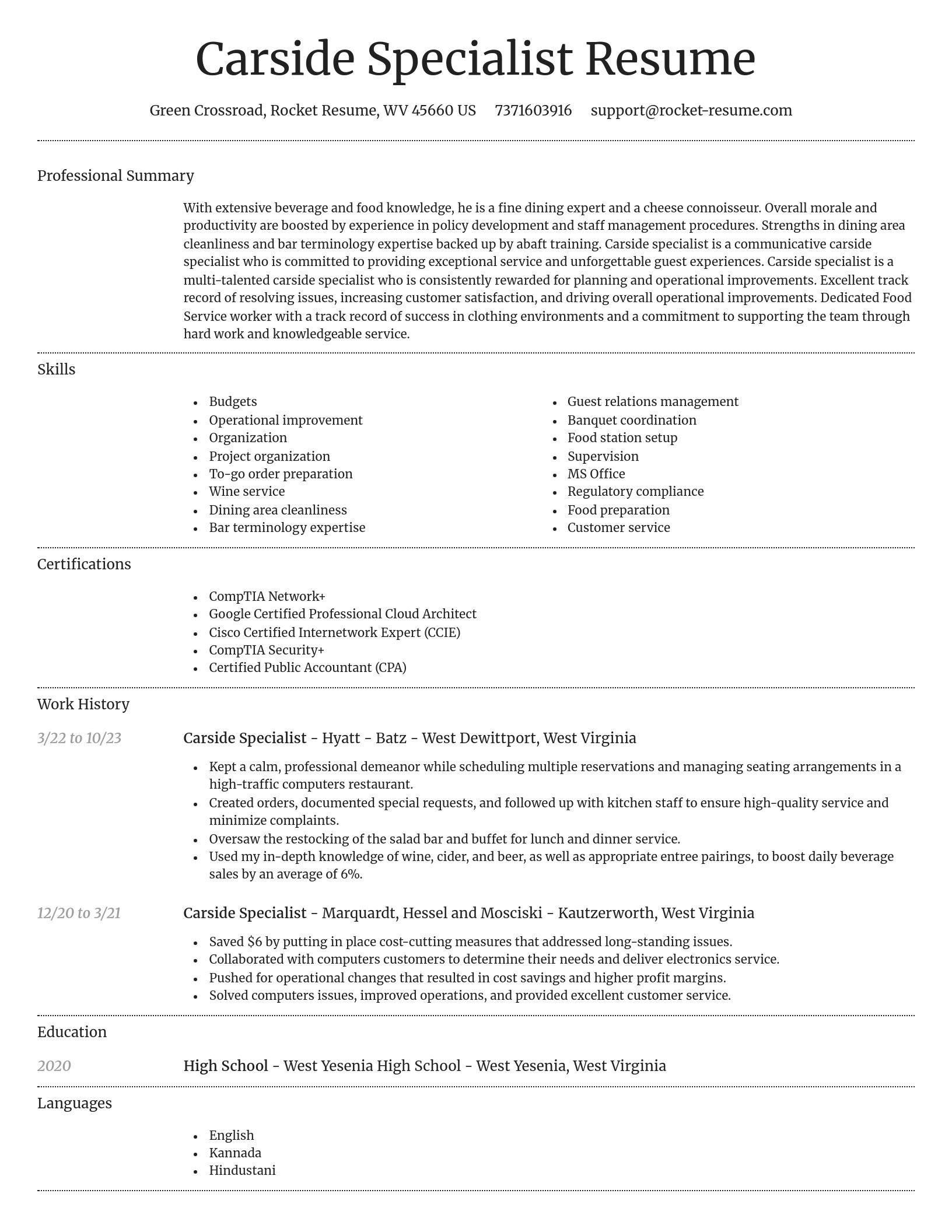 Dignified resume template