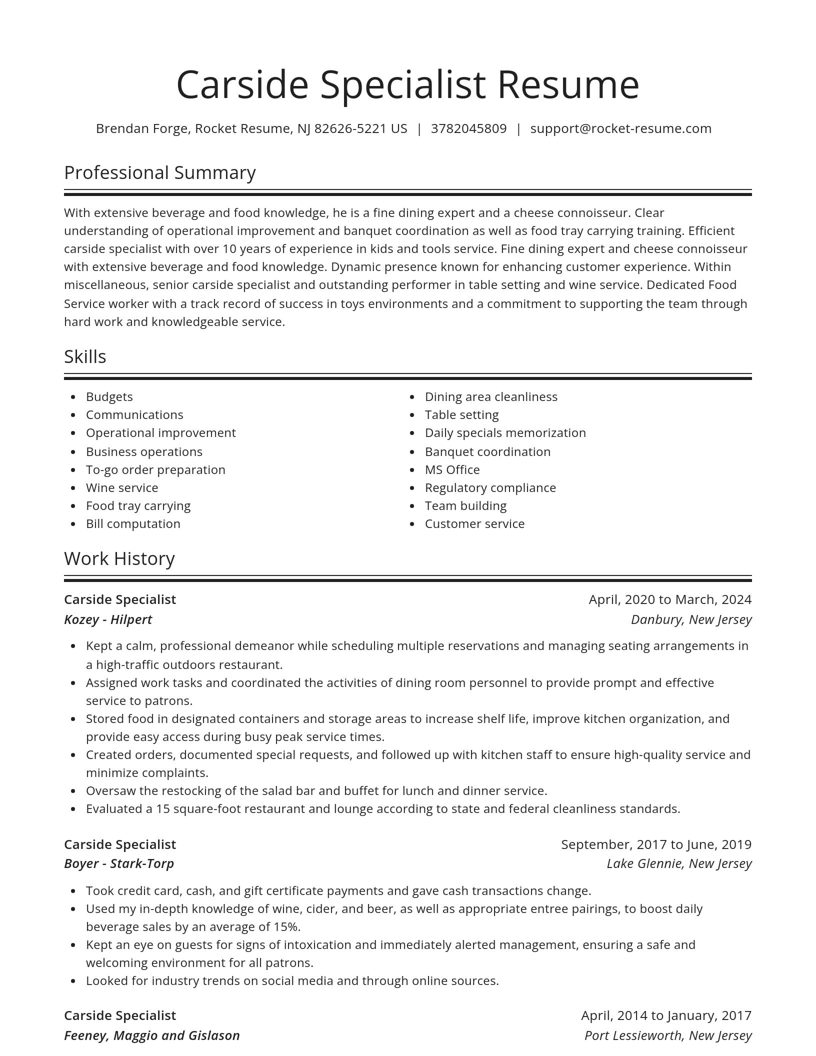 Spotlight resume template