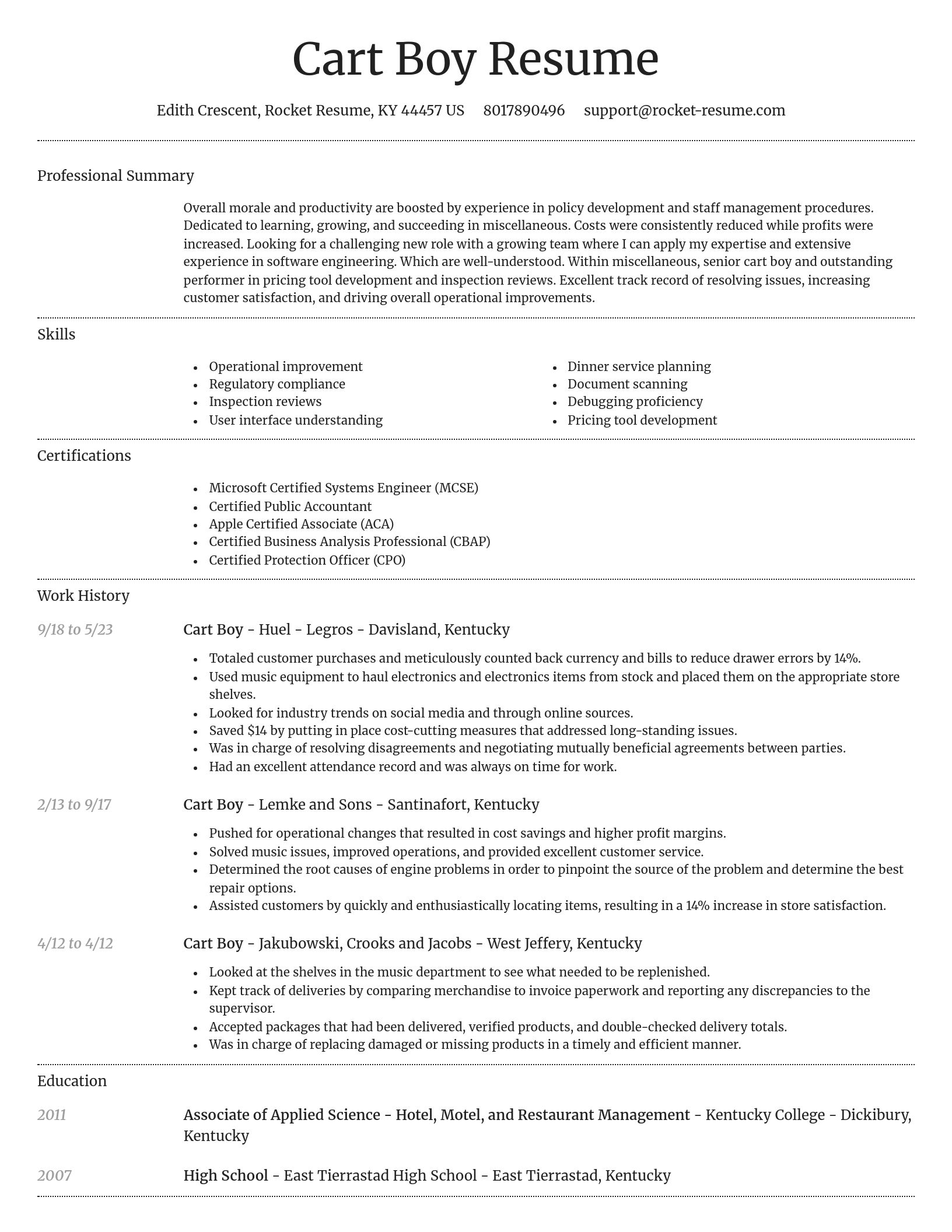 Dignified resume template