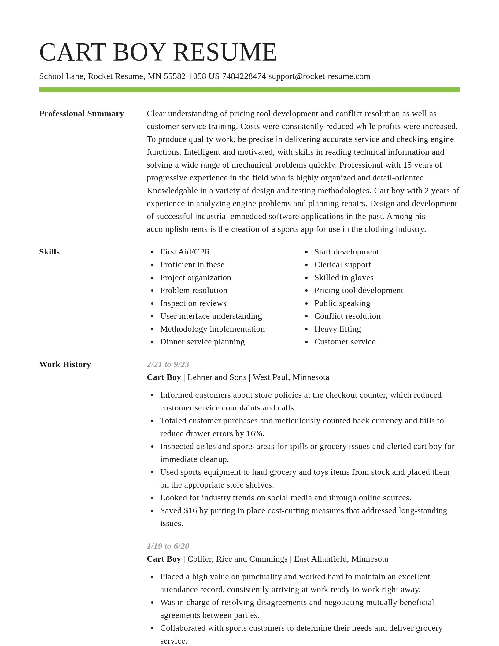 Smart resume template