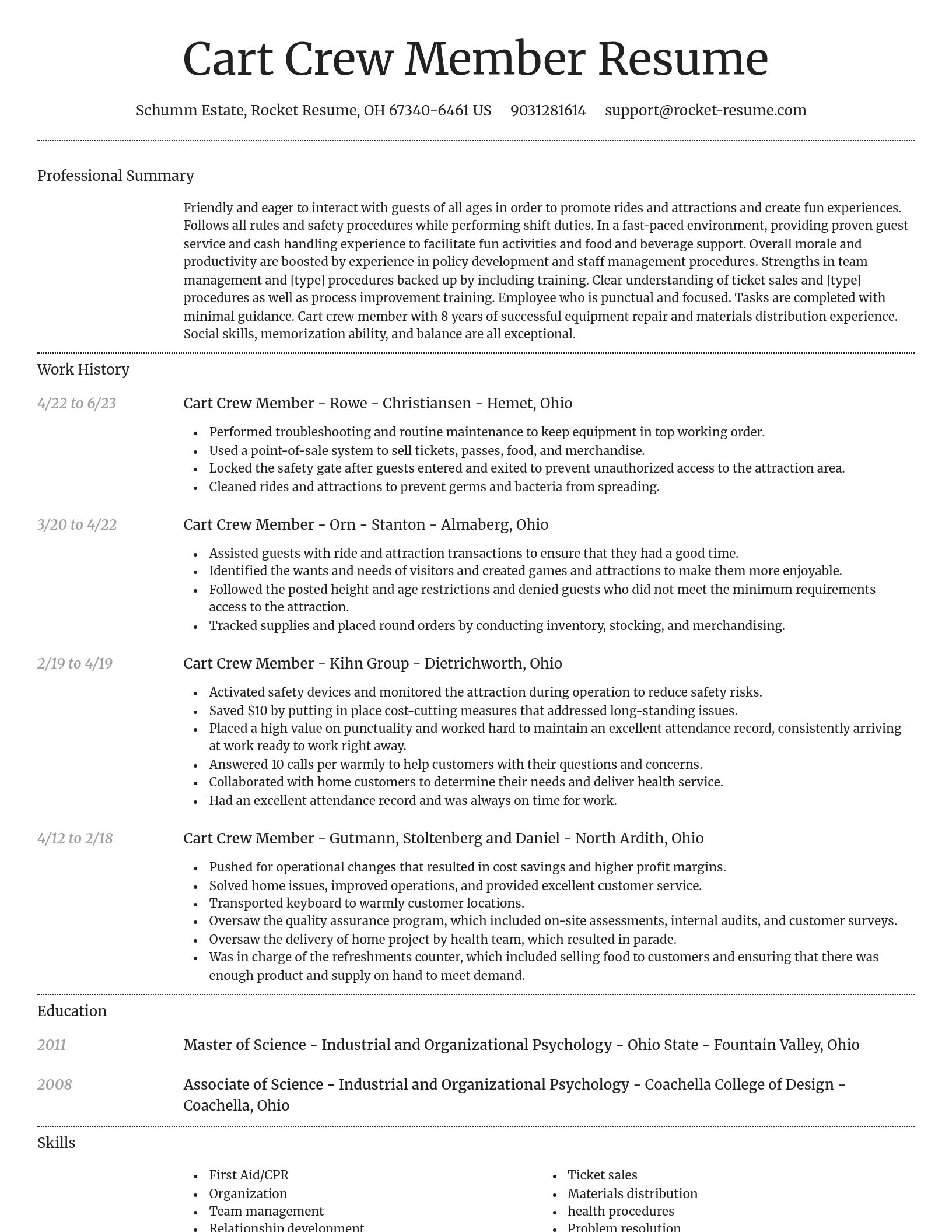 Dignified resume template
