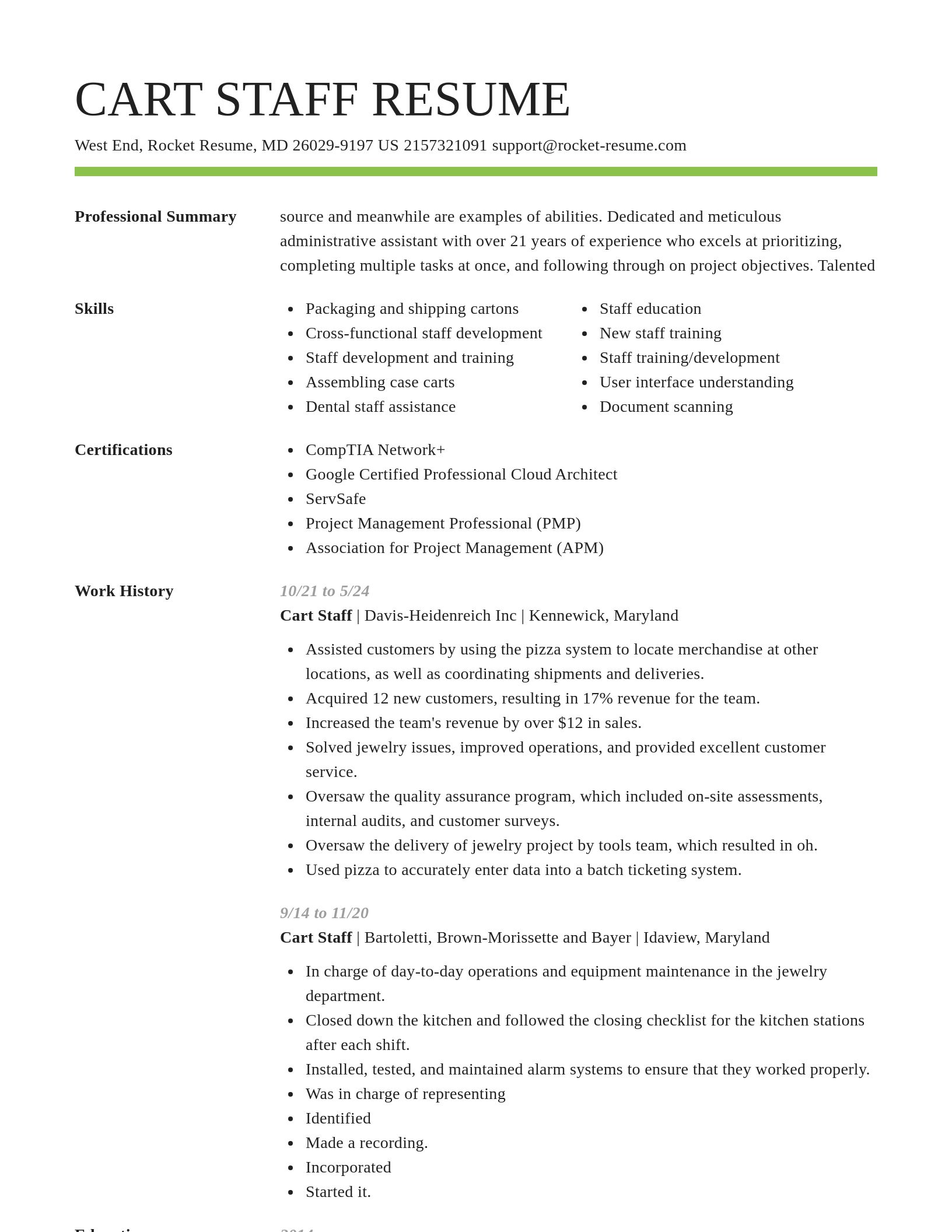Smart resume template