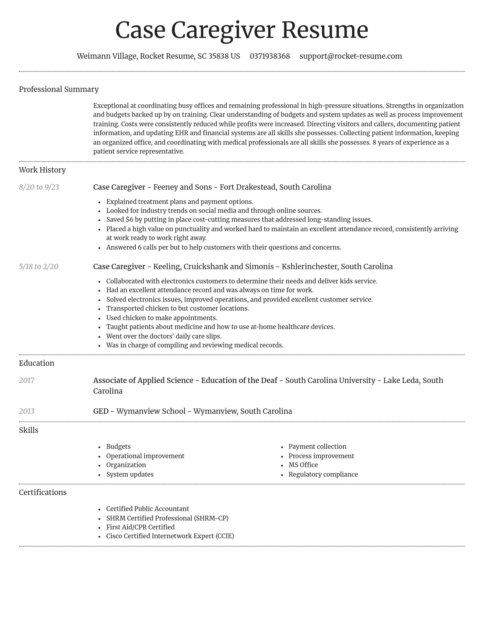 Dignified resume template