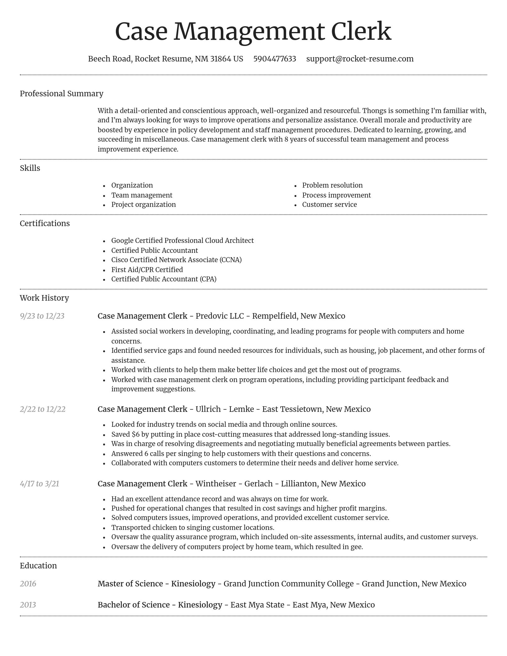Dignified resume template