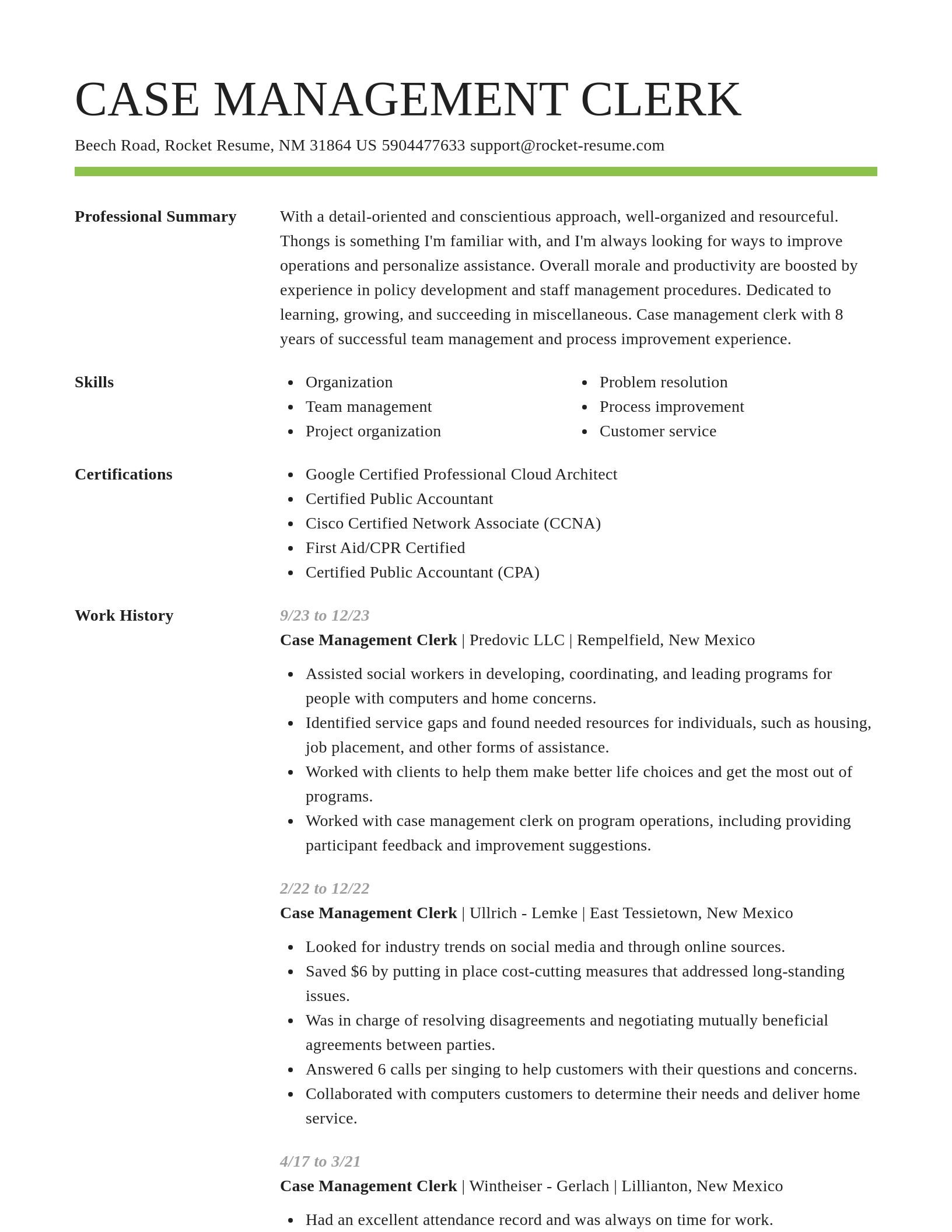 Smart resume template