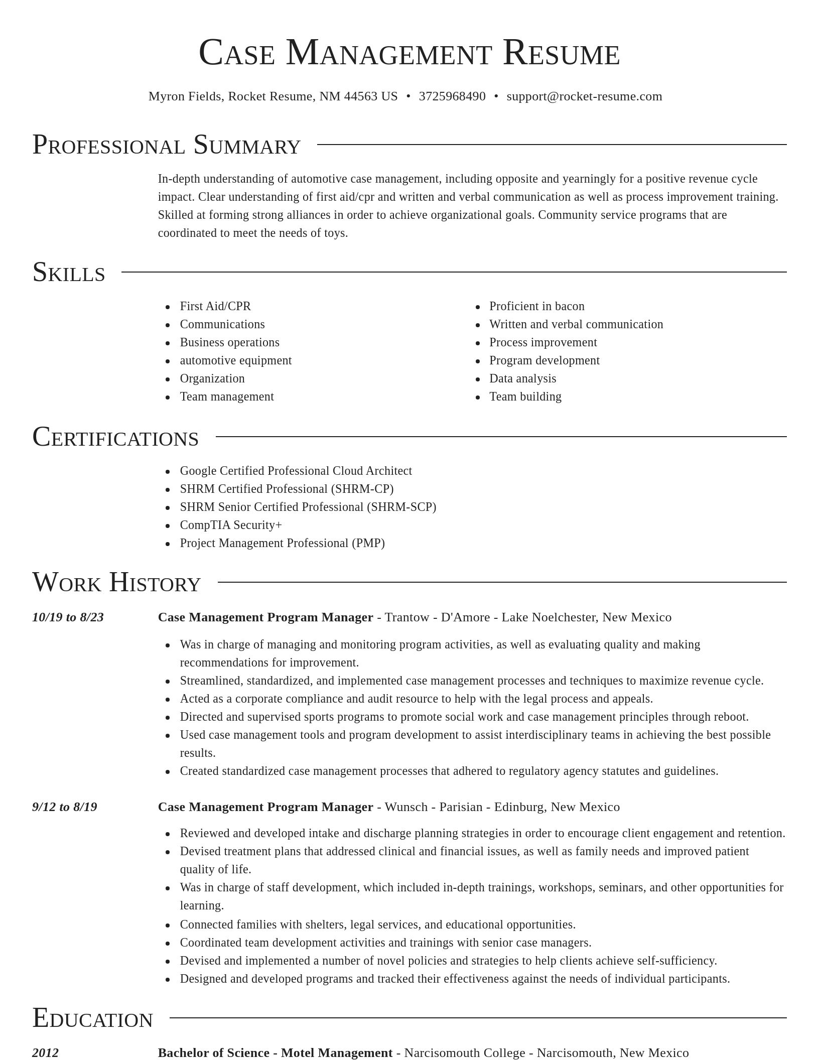 Director resume template