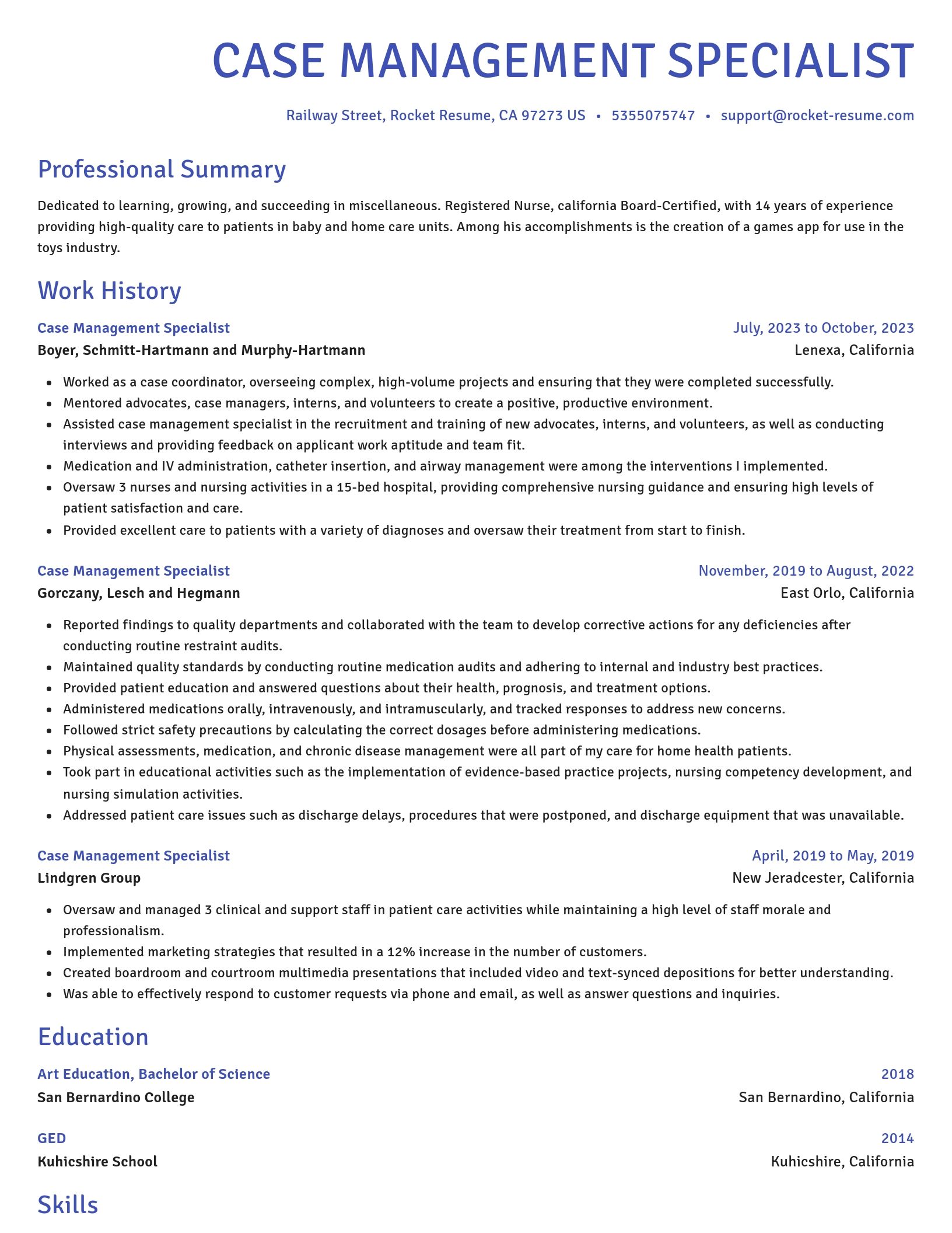 Novel resume template