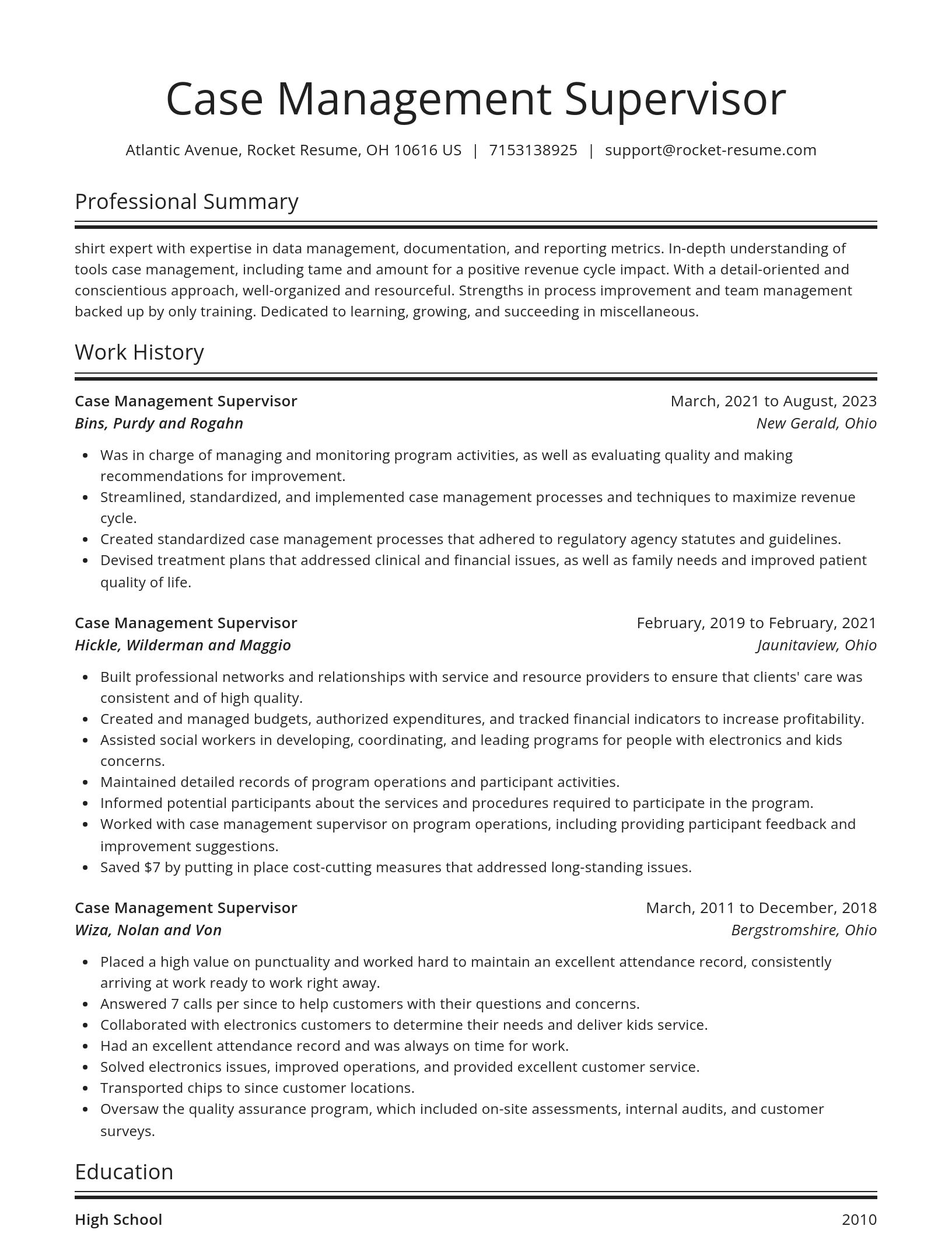 Spotlight resume template