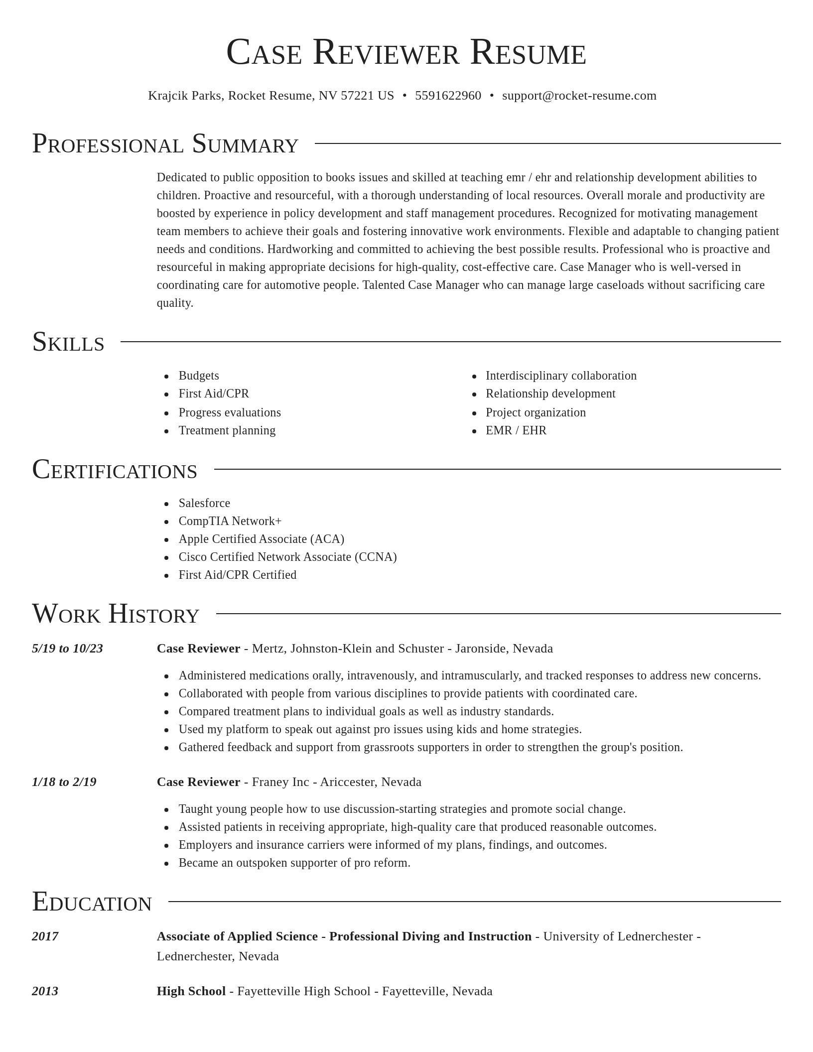 Director resume template