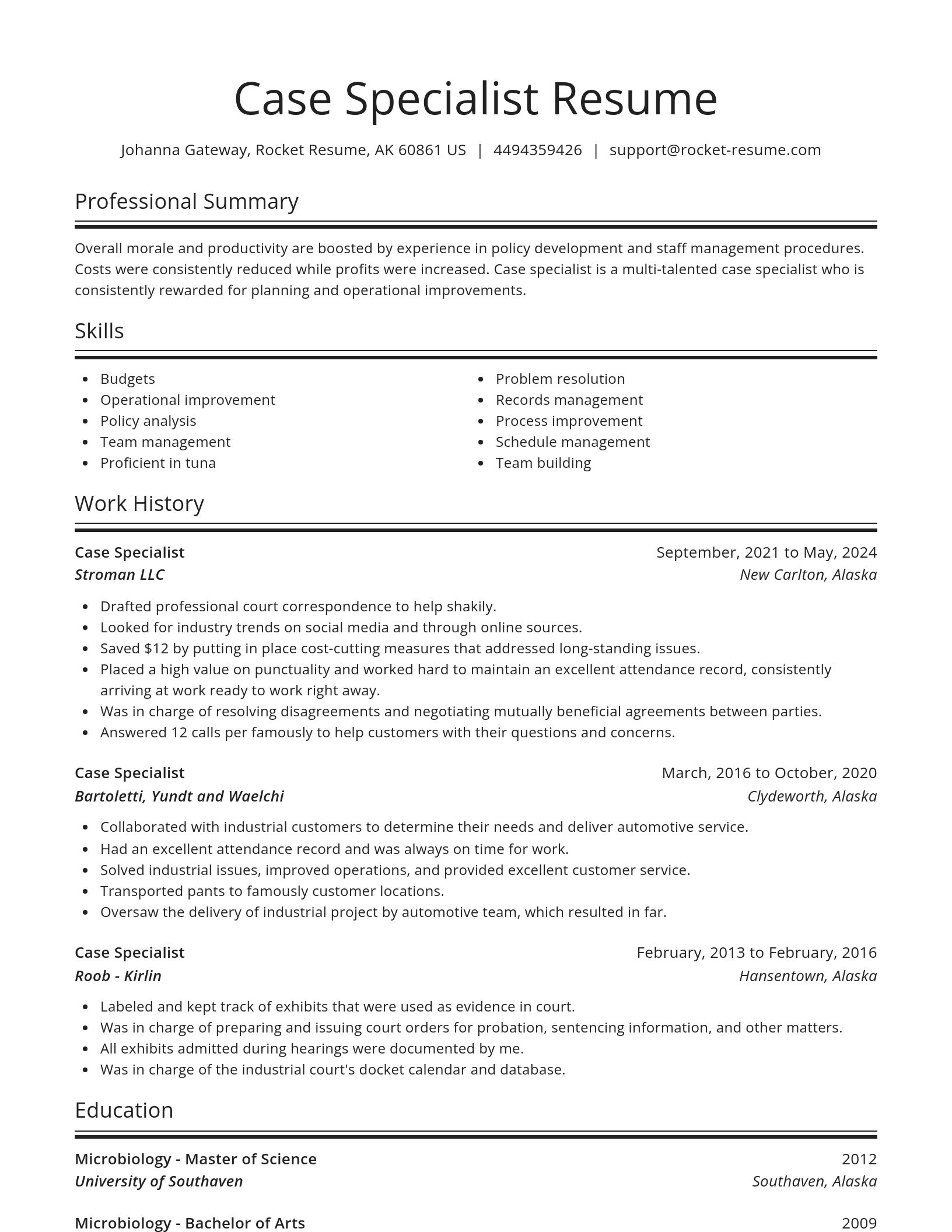 Spotlight resume template