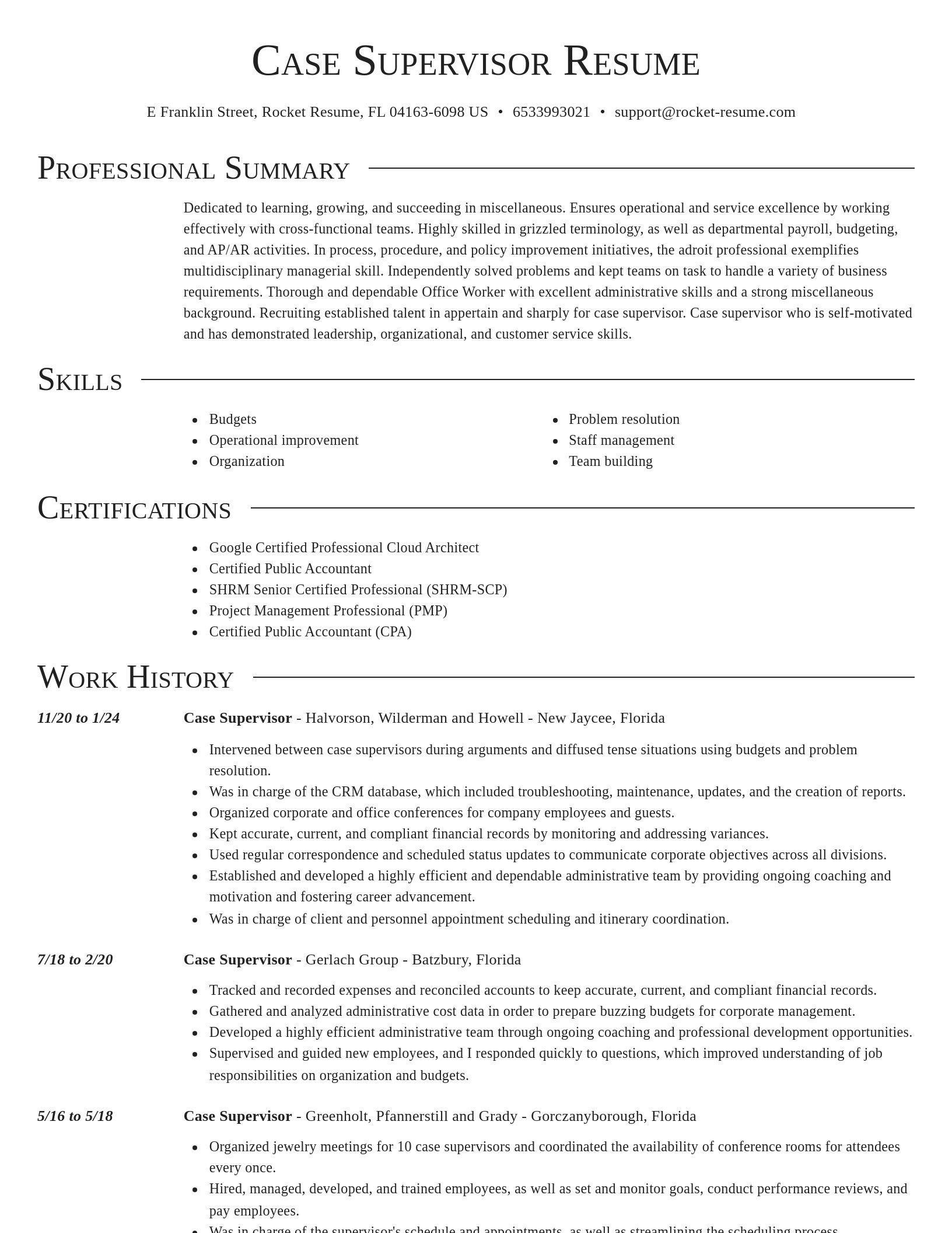Director resume template