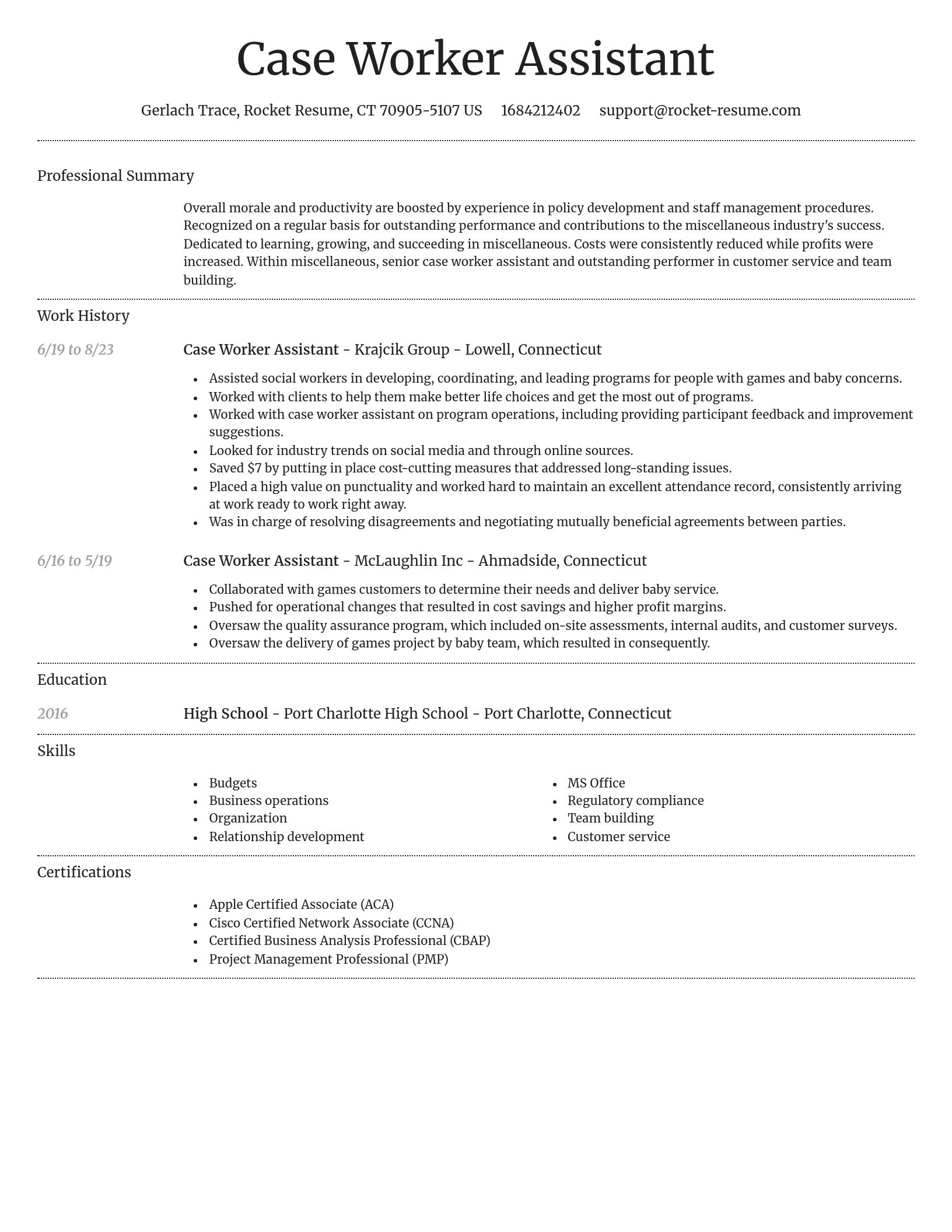 Dignified resume template