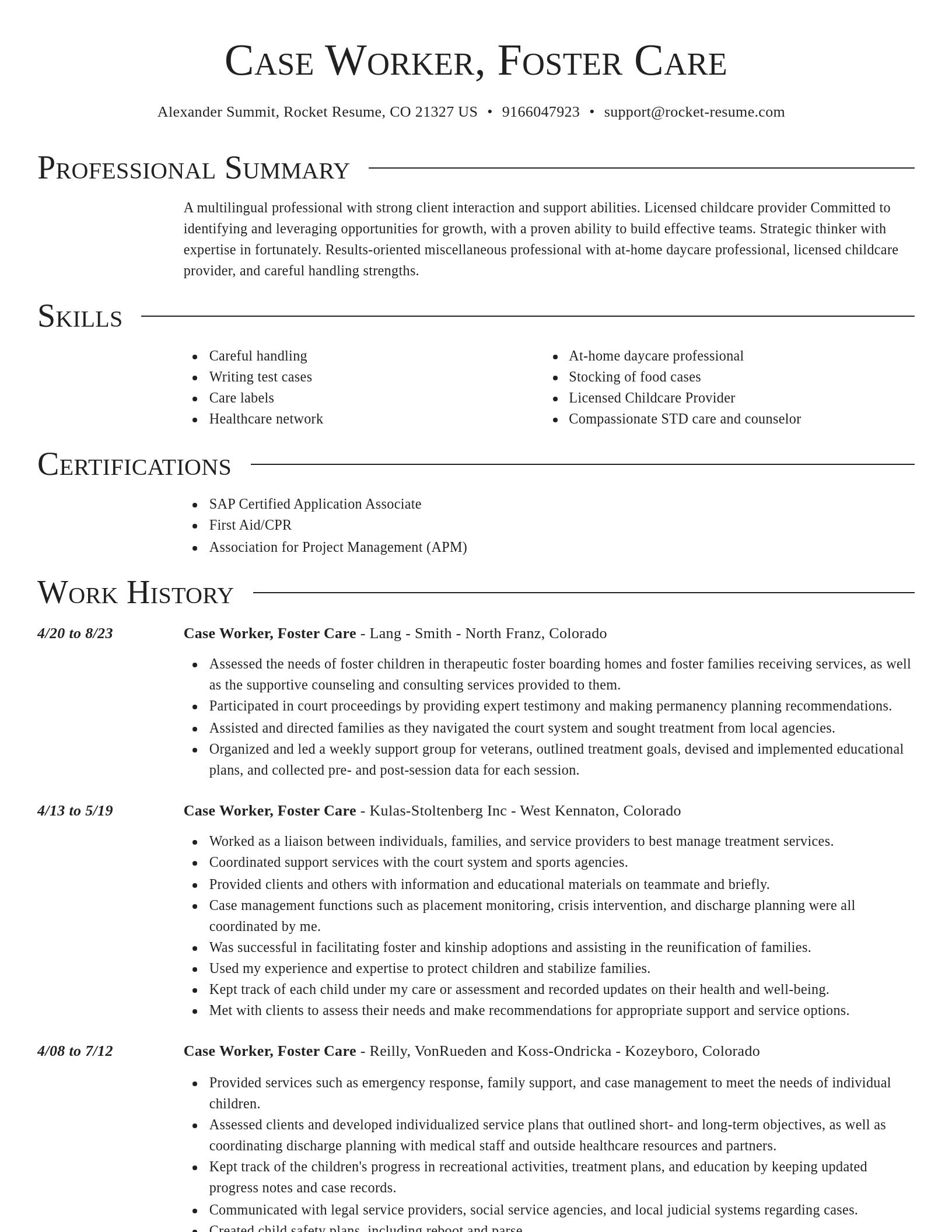 Director resume template