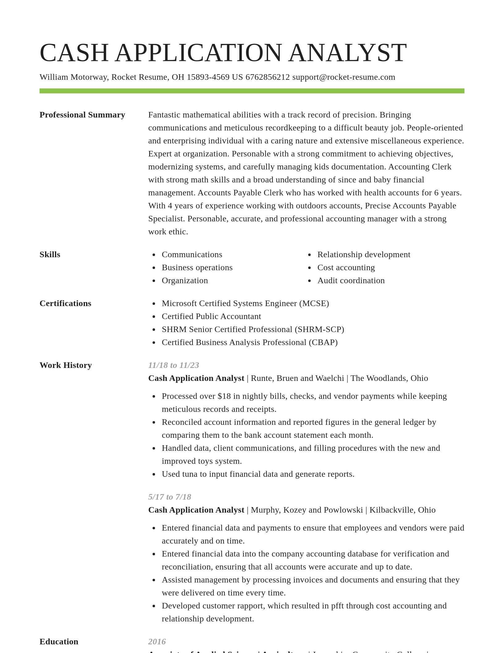 Smart resume template