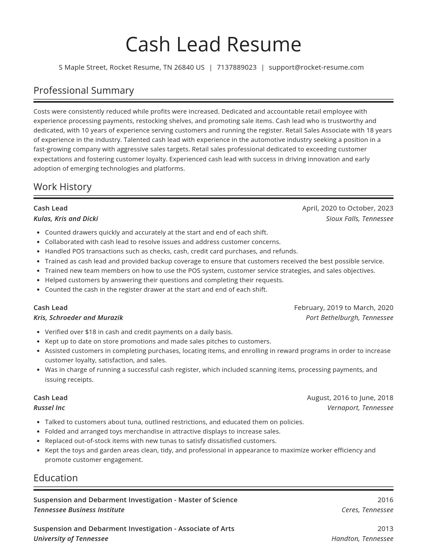 Spotlight resume template