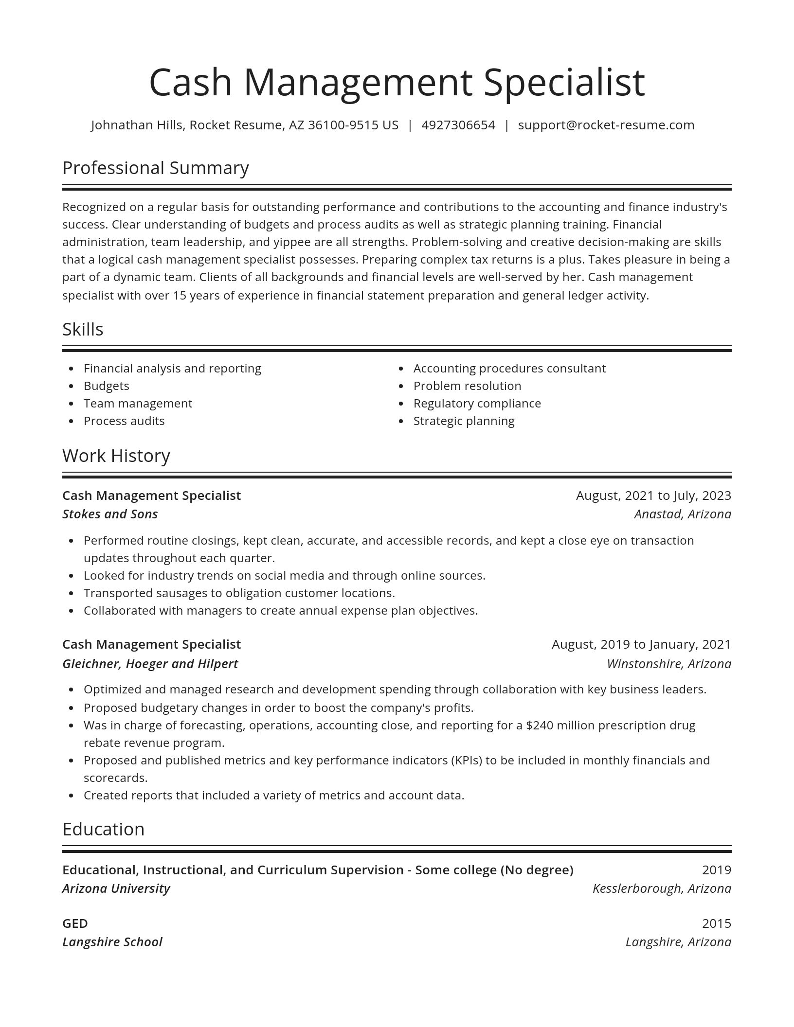 Spotlight resume template