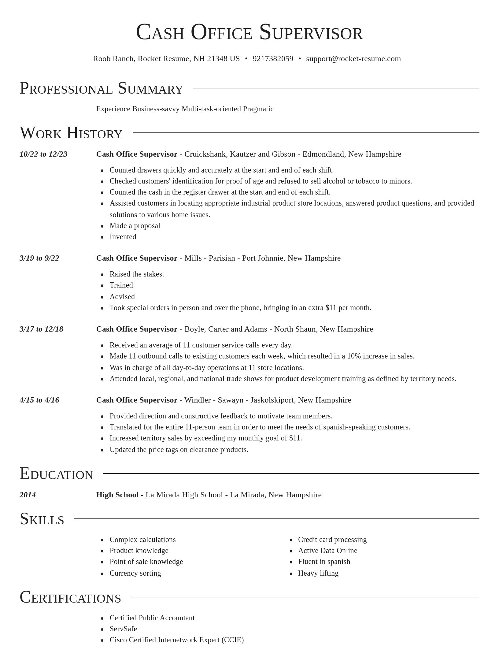 Director resume template