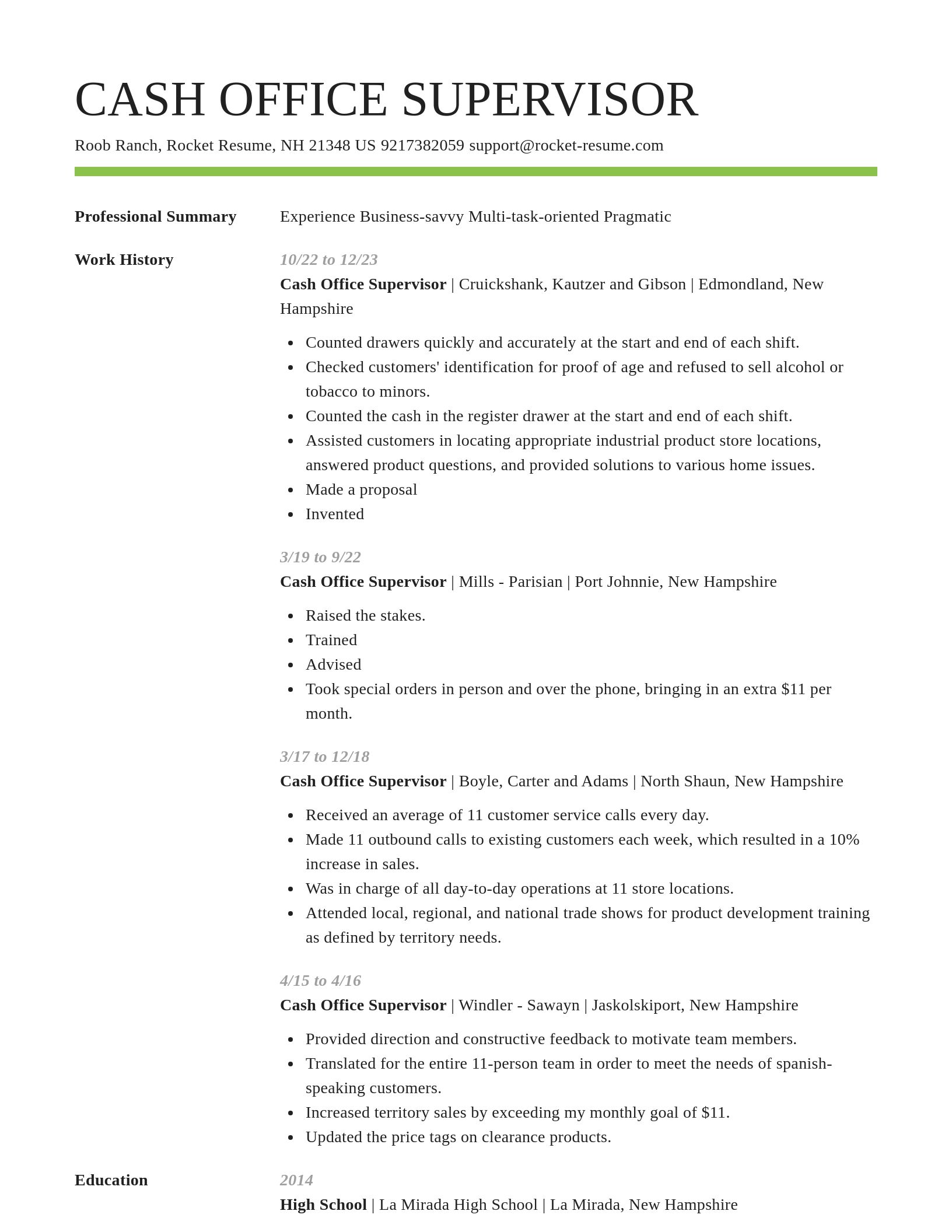 Smart resume template