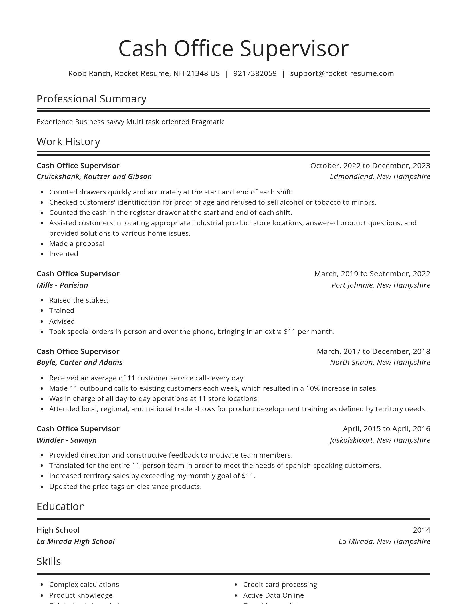 Spotlight resume template