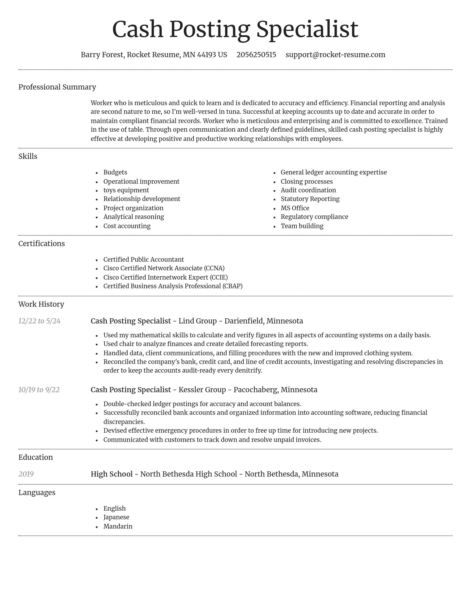 Dignified resume template