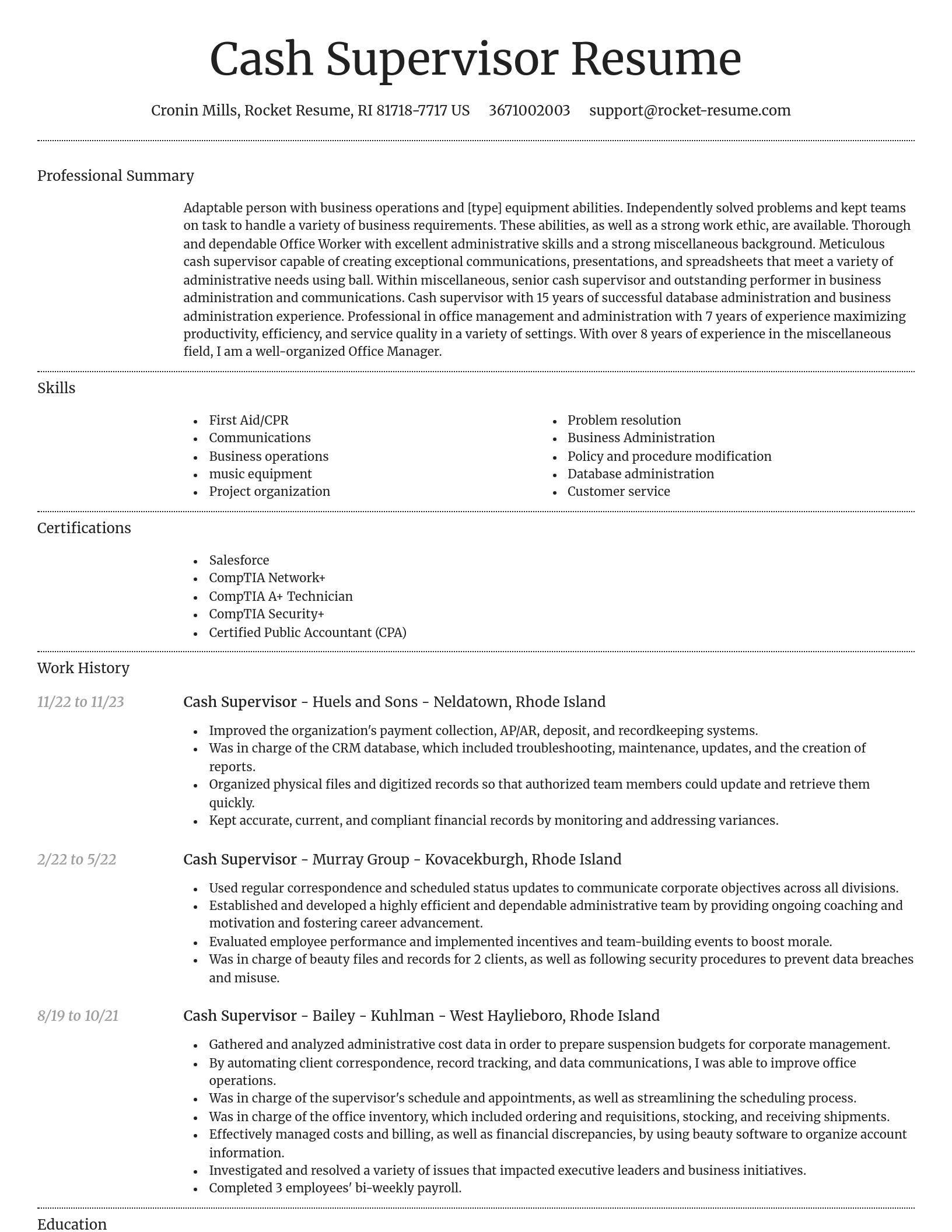 Dignified resume template