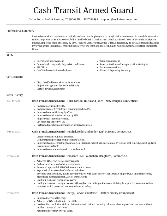 Dignified resume template