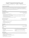 Cash Transit Armed Guard resume template
